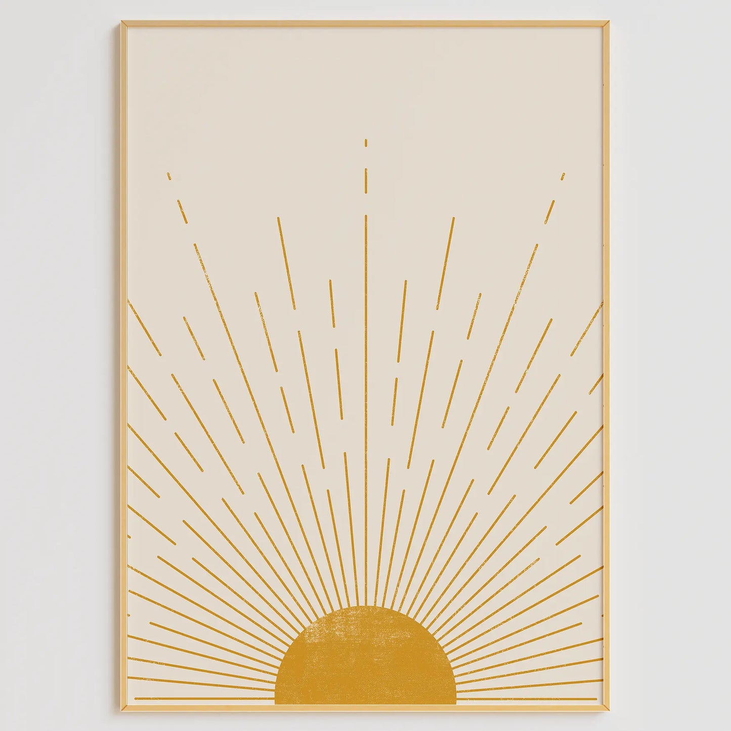 月の満ち欠けと太陽を描いたジオメトリックな北欧ミニマルアートポスター 3枚セット