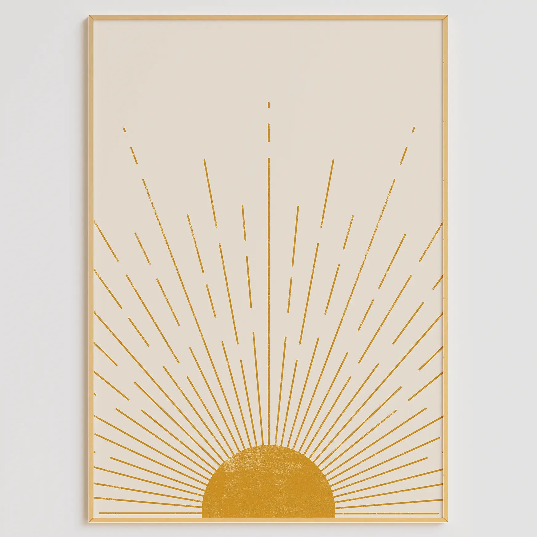 月の満ち欠けと太陽を描いたジオメトリックな北欧ミニマルアートポスター 3枚セット