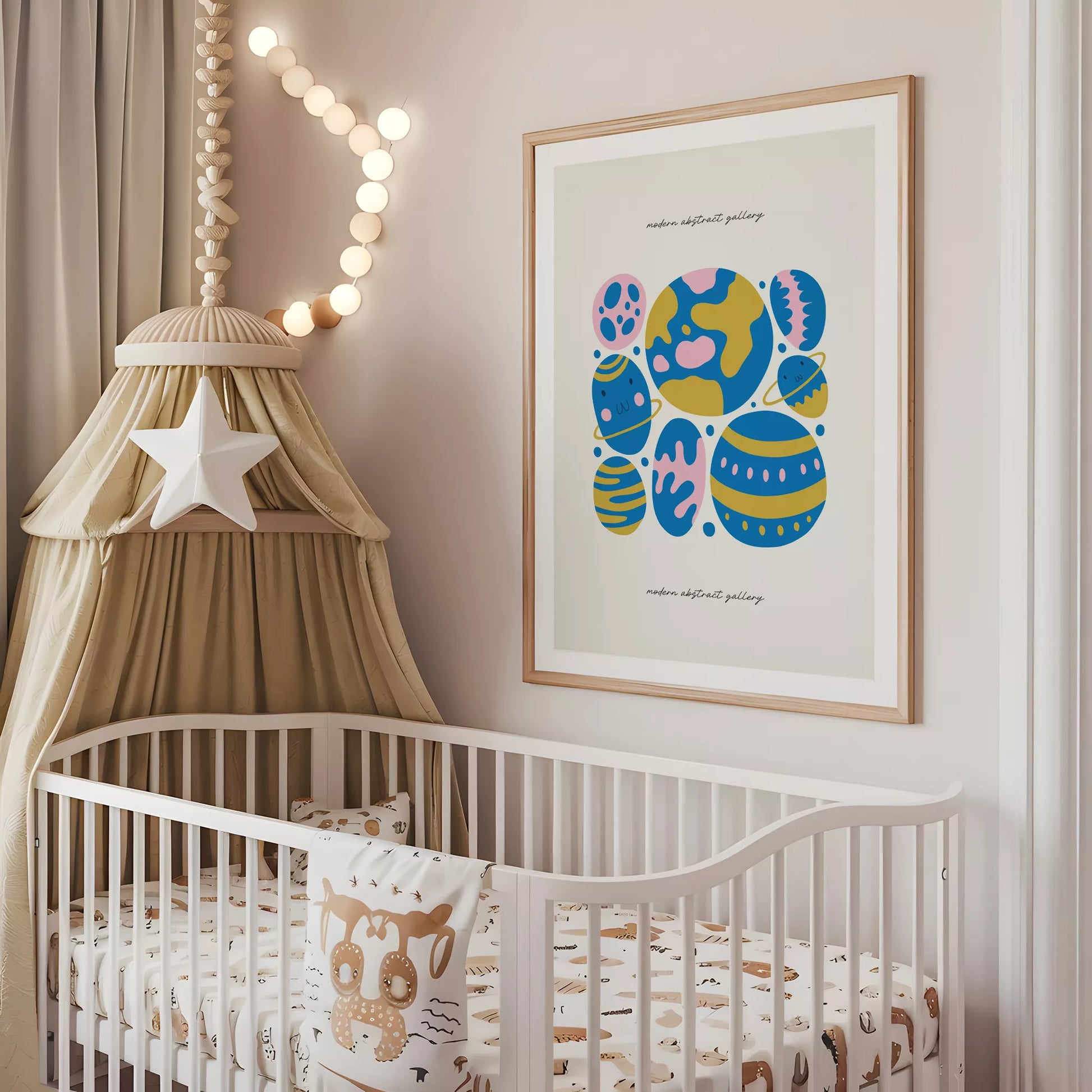 子供宇宙惑星カラフルモチベーションポスター抽象アート