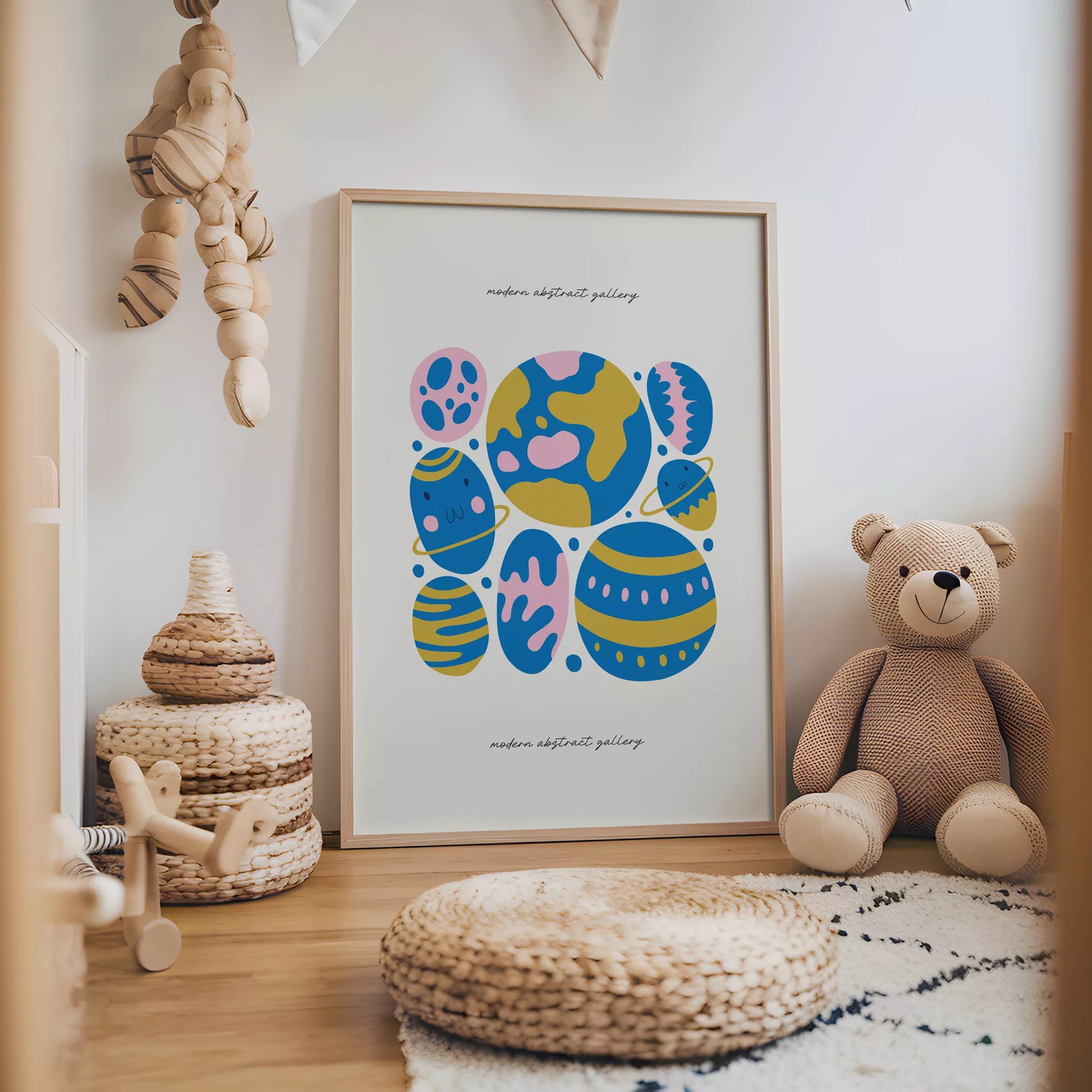 子供宇宙惑星カラフルモチベーションポスター抽象アート