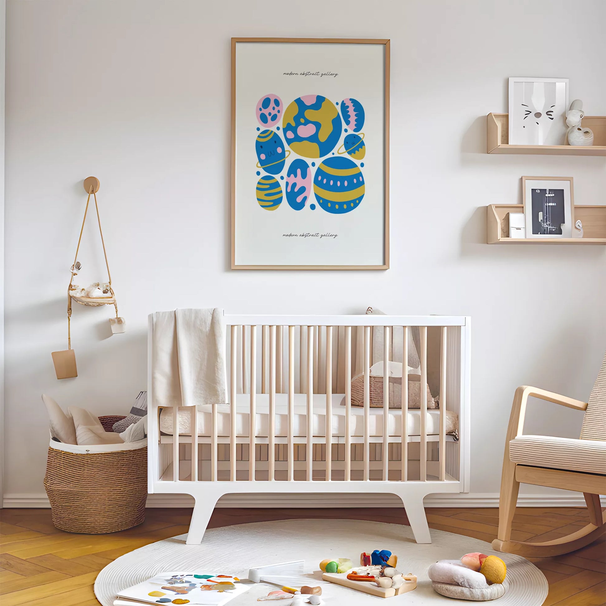 子供宇宙惑星カラフルモチベーションポスター抽象アート