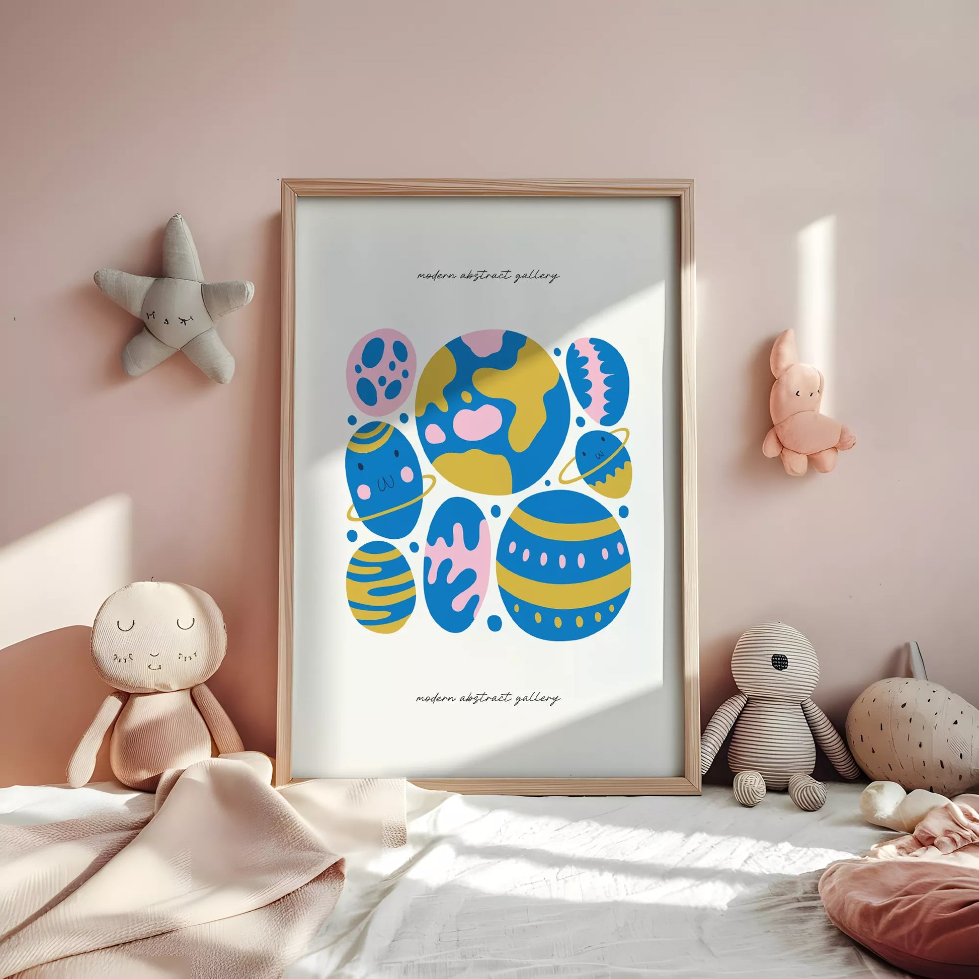 子供宇宙惑星カラフルモチベーションポスター抽象アート