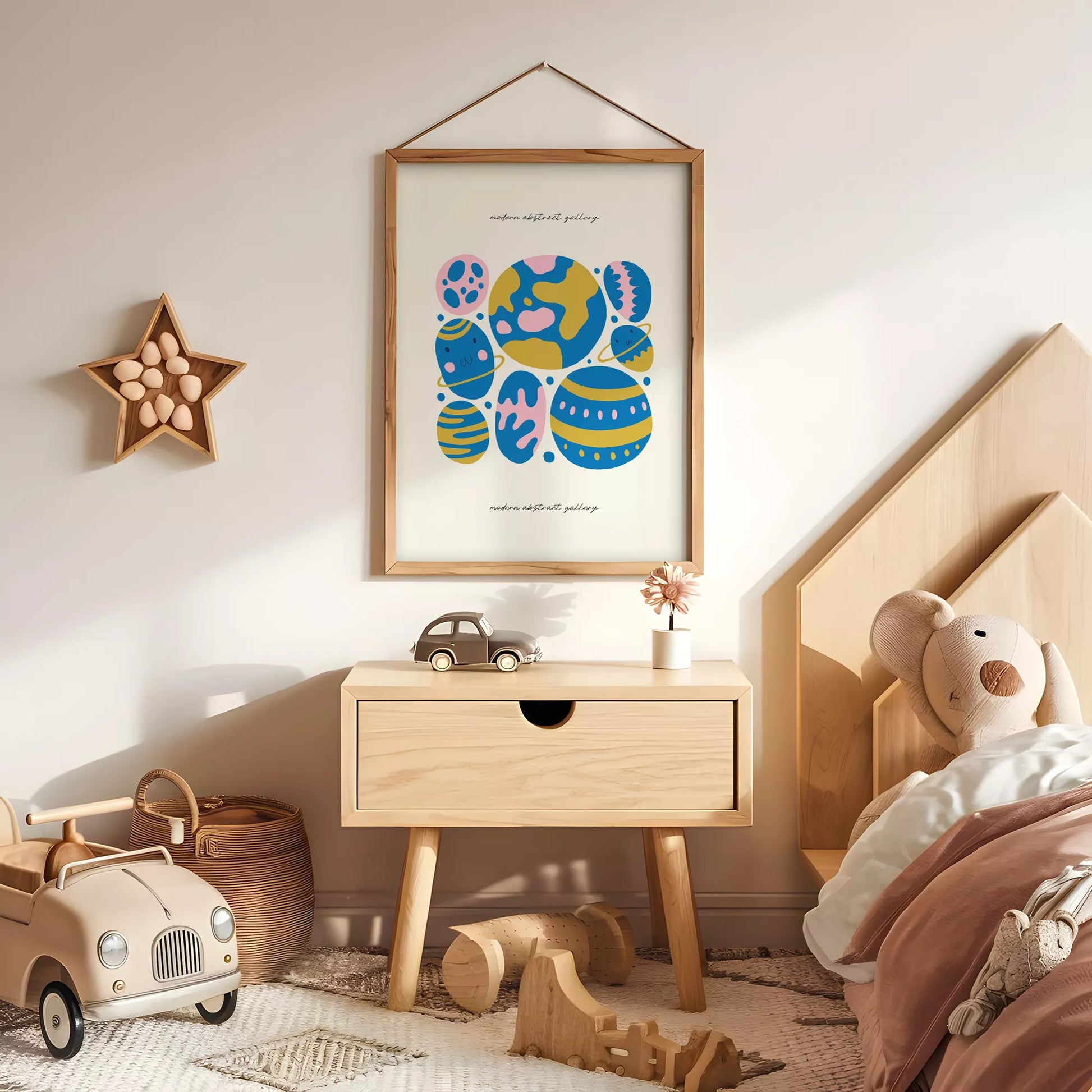 子供宇宙惑星カラフルモチベーションポスター抽象アート