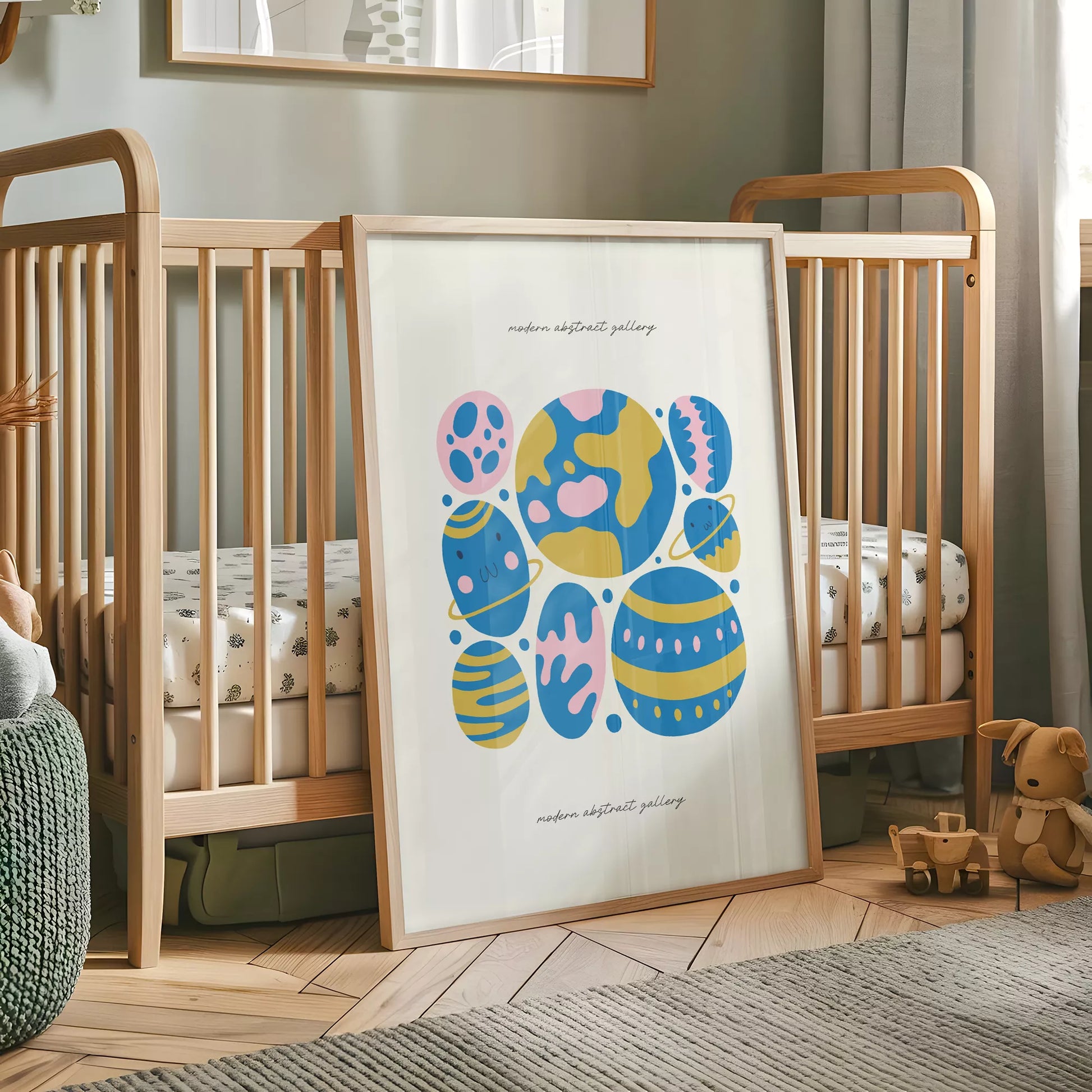 子供宇宙惑星カラフルモチベーションポスター抽象アート