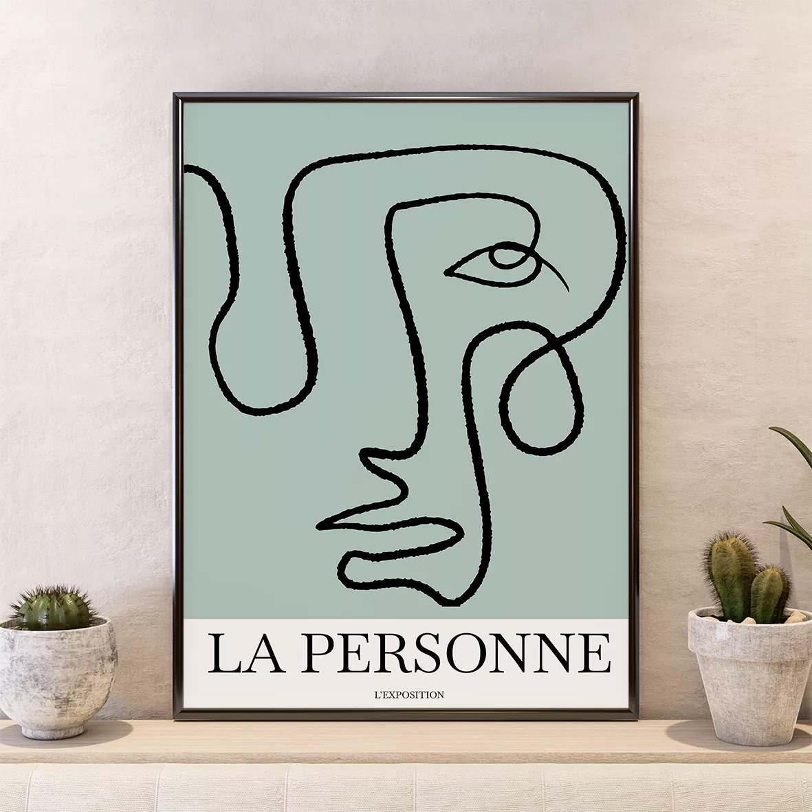 フランス風モダンアート3点セット、抽象的な線画とシルエットの壁掛けポスター