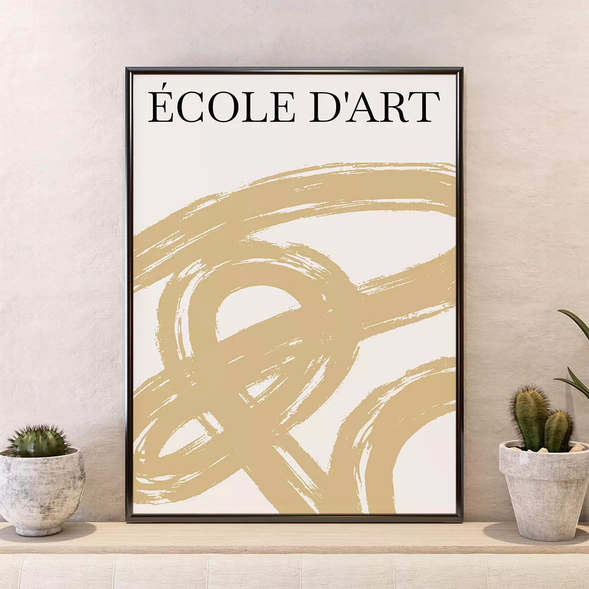 フランス風モダンアート3点セット、抽象的な線画とシルエットの壁掛けポスター