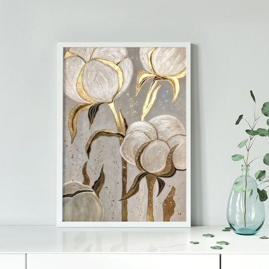 アートポスター ボタニカル ゴールド 花 北欧デザイン 高級モダンインテリア