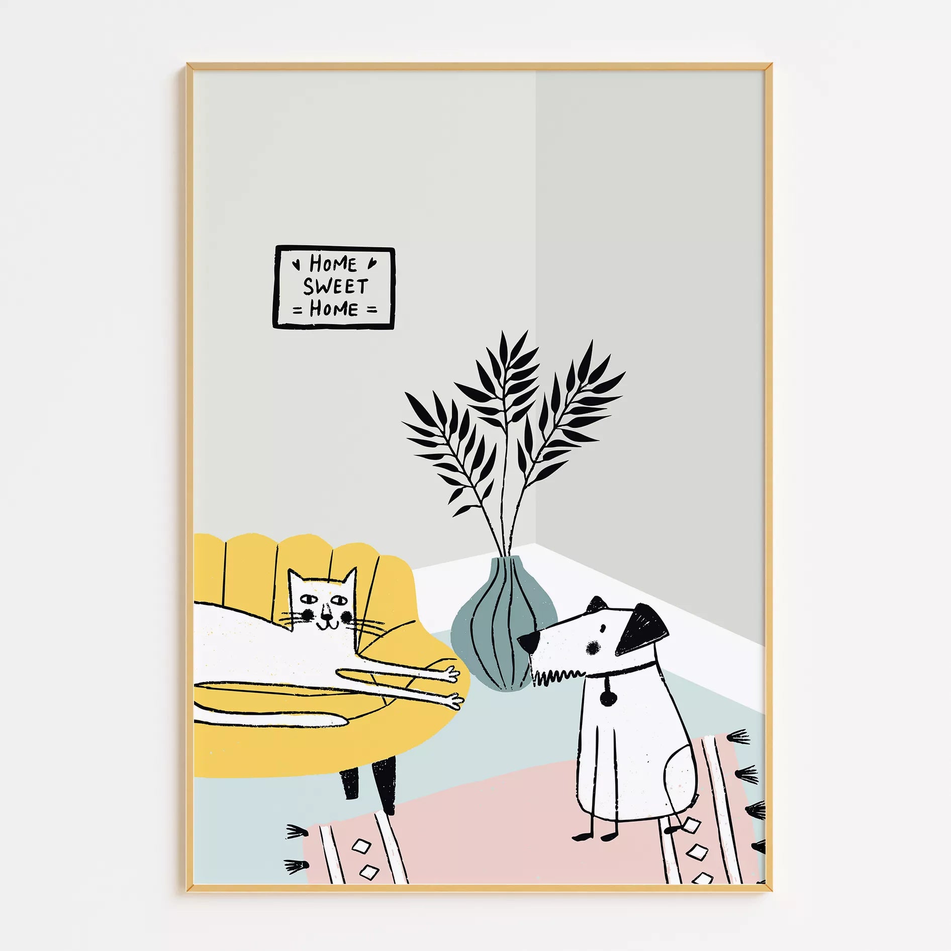 動物デザインのキッズアートポスター 子供部屋用