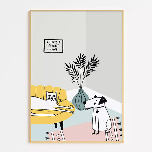 動物デザインのキッズアートポスター 子供部屋用