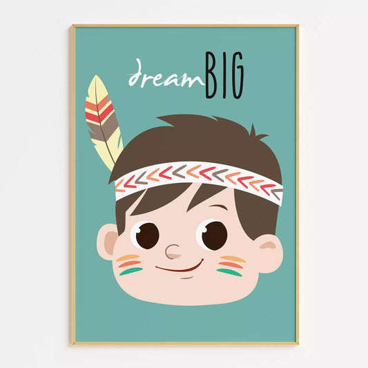 ドリームビッグのボヘミアンスタイルキッズアートポスター