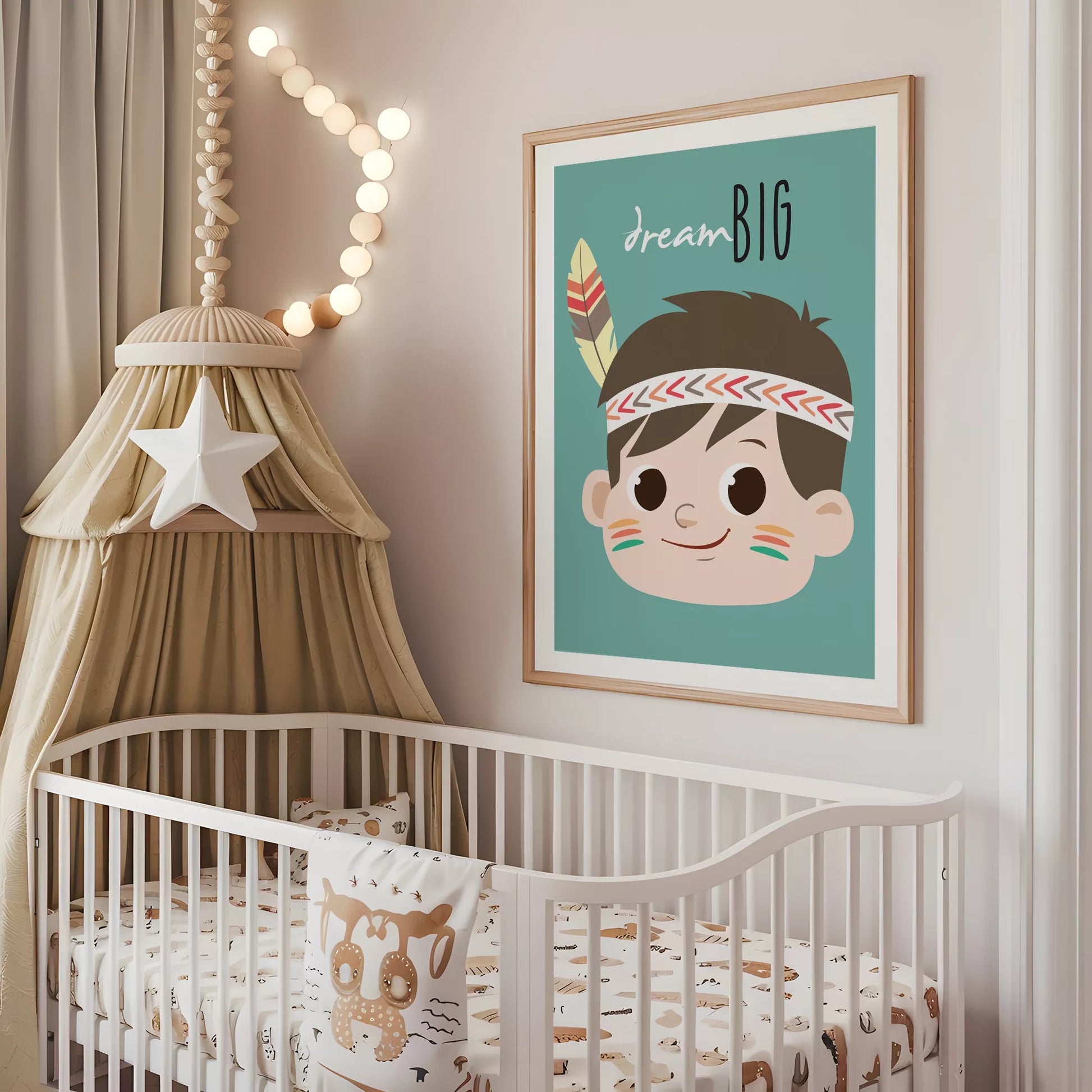 ドリームビッグのボヘミアンスタイルキッズアートポスター