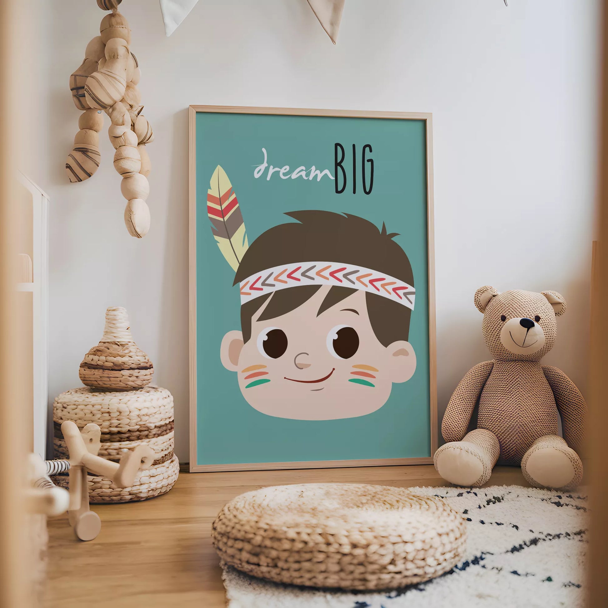 ドリームビッグのボヘミアンスタイルキッズアートポスター