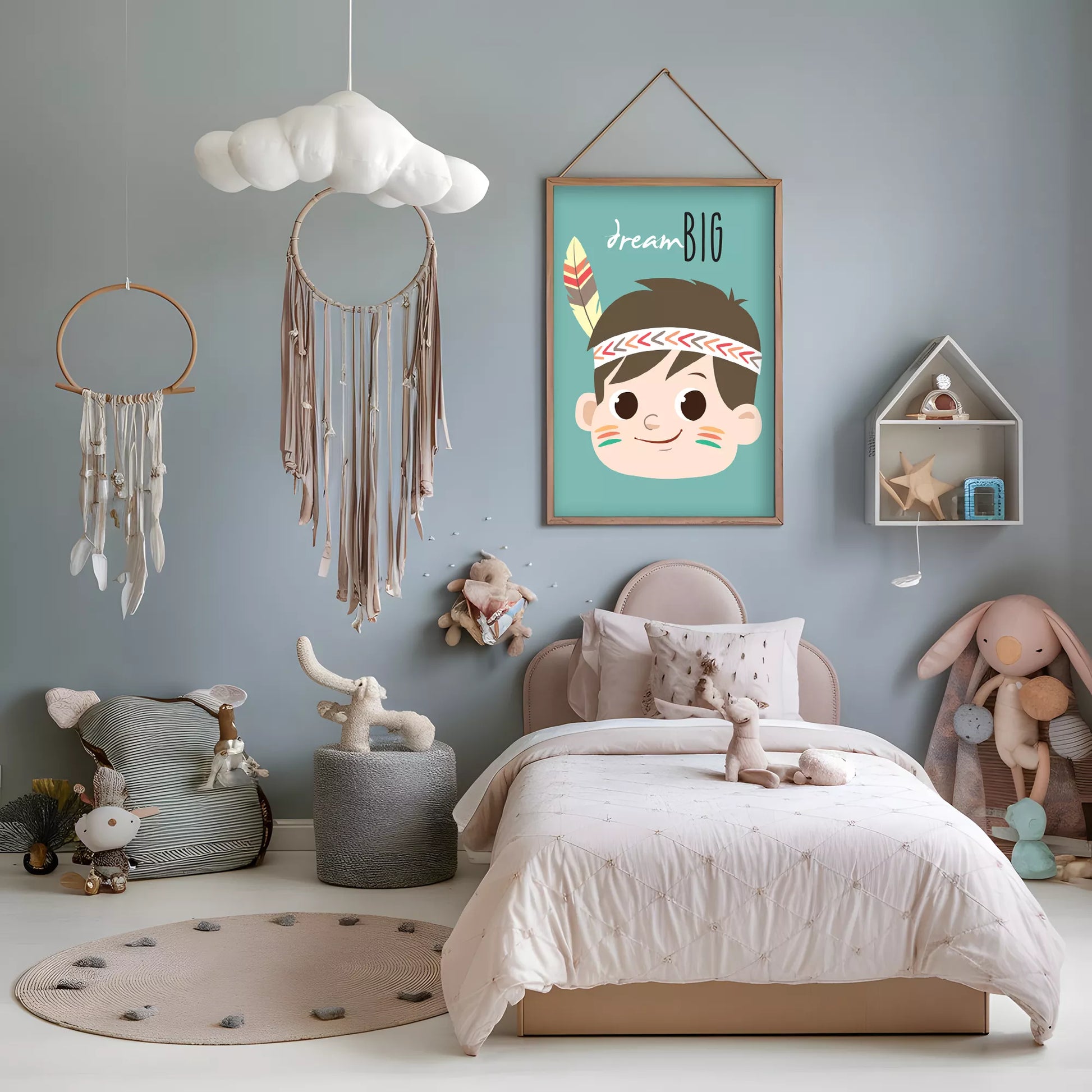 ドリームビッグのボヘミアンスタイルキッズアートポスター