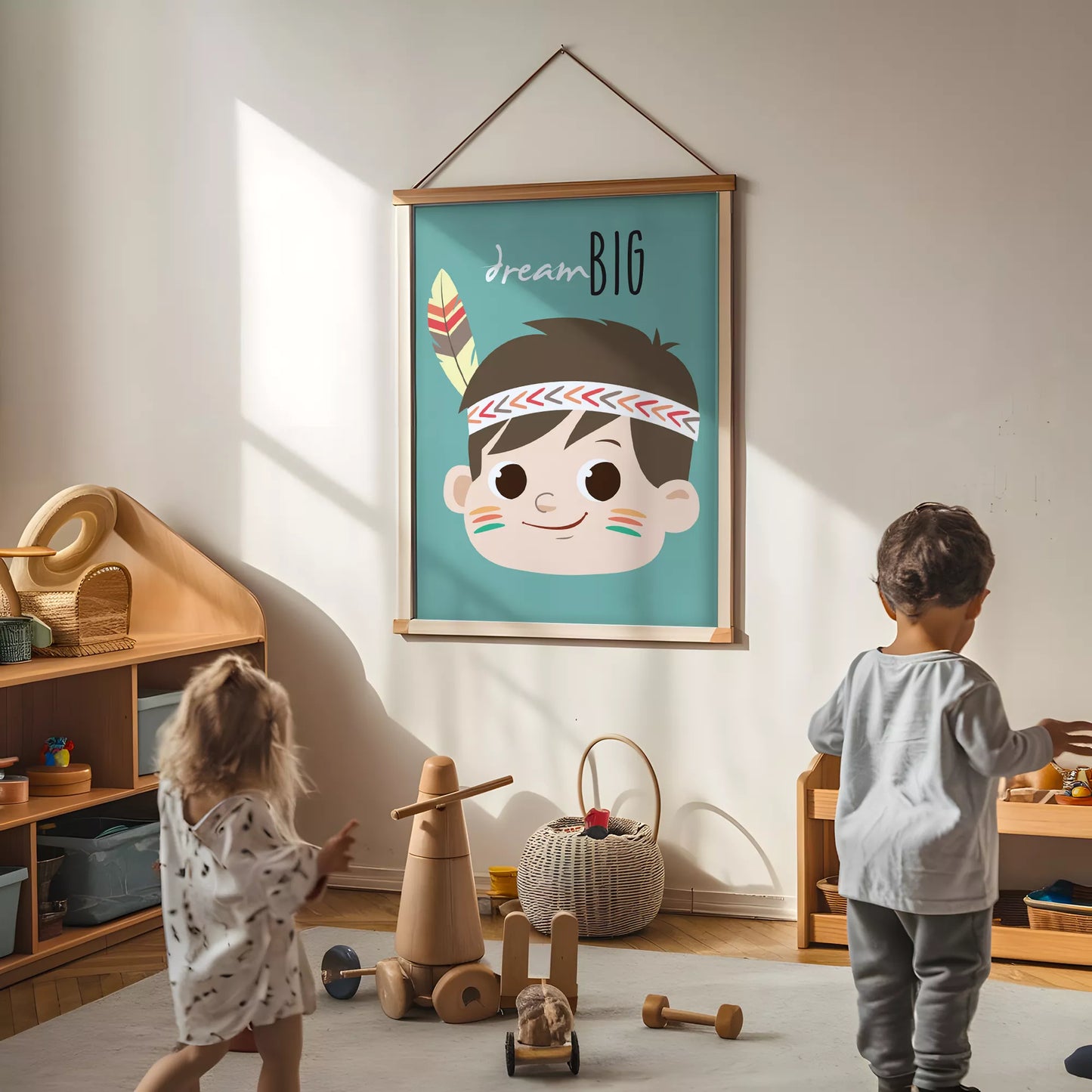 アートポスター キッズ ドリームビッグ トライバル ボヘミアン モチベーション カラフル 子供部屋 ナーサリールーム