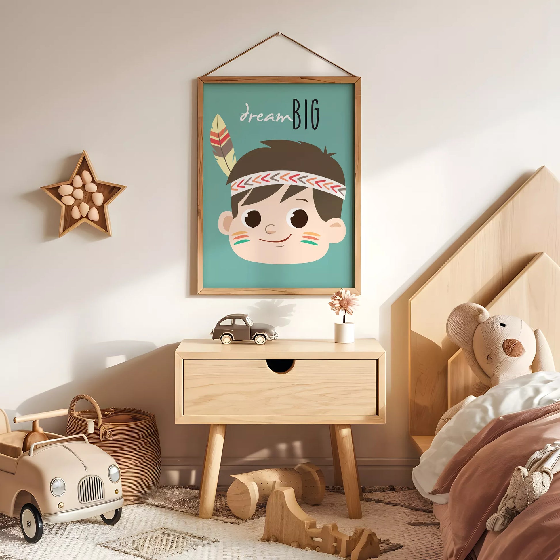 ドリームビッグのボヘミアンスタイルキッズアートポスター