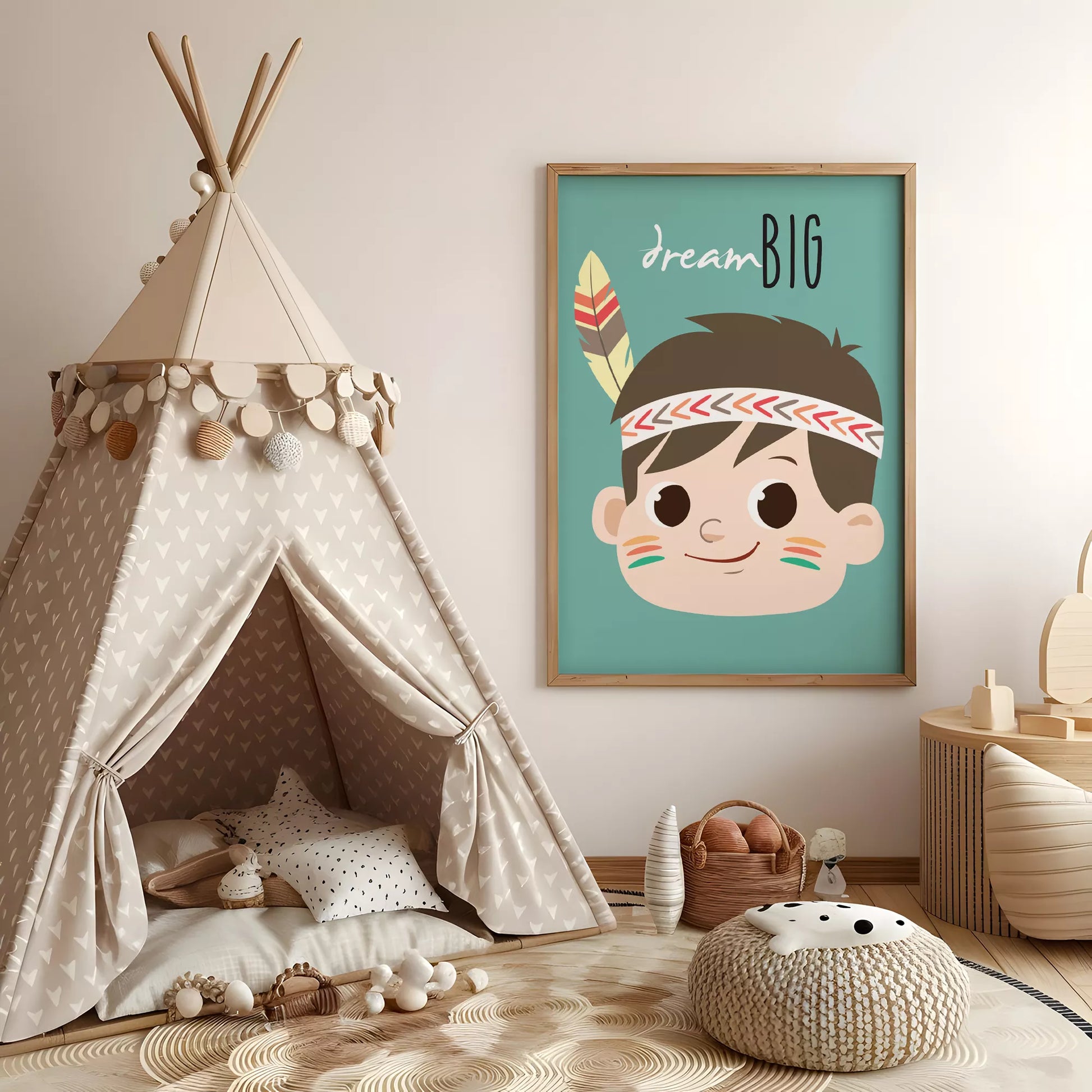 ドリームビッグのボヘミアンスタイルキッズアートポスター