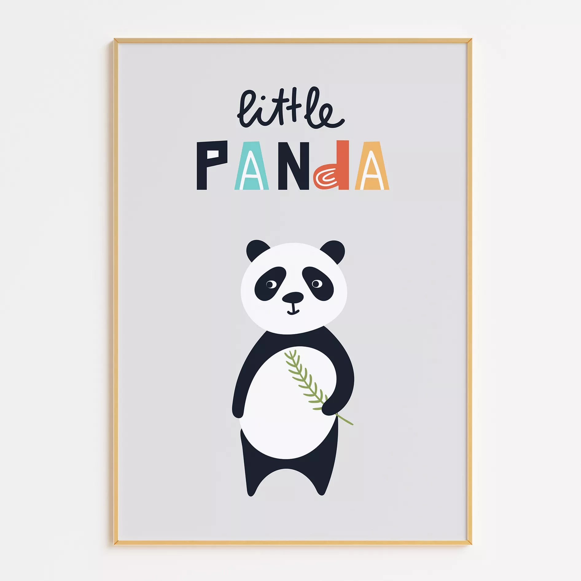 リトルパンダの北欧スタイルキッズアートポスター