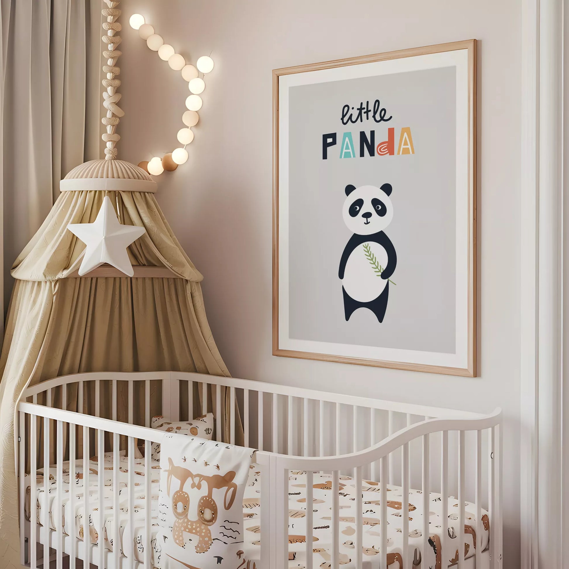 リトルパンダの北欧スタイルキッズアートポスター