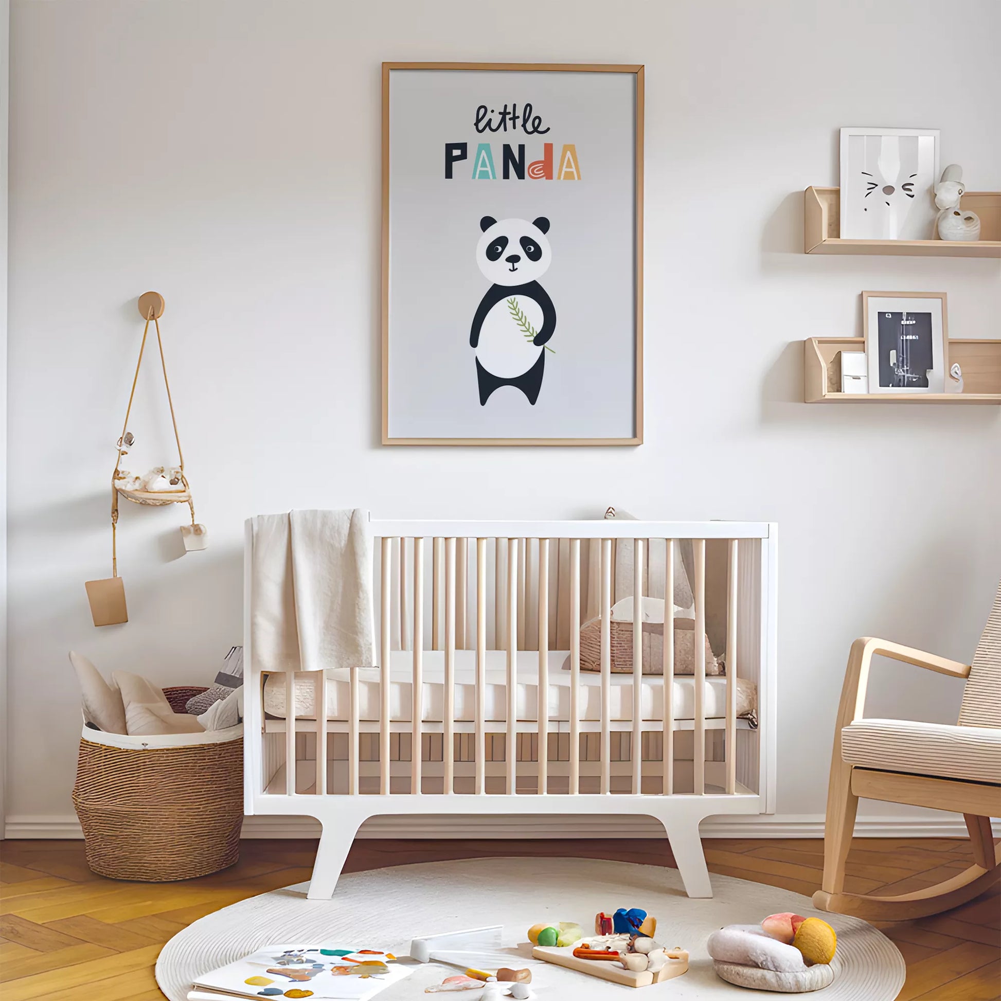 リトルパンダの北欧スタイルキッズアートポスター