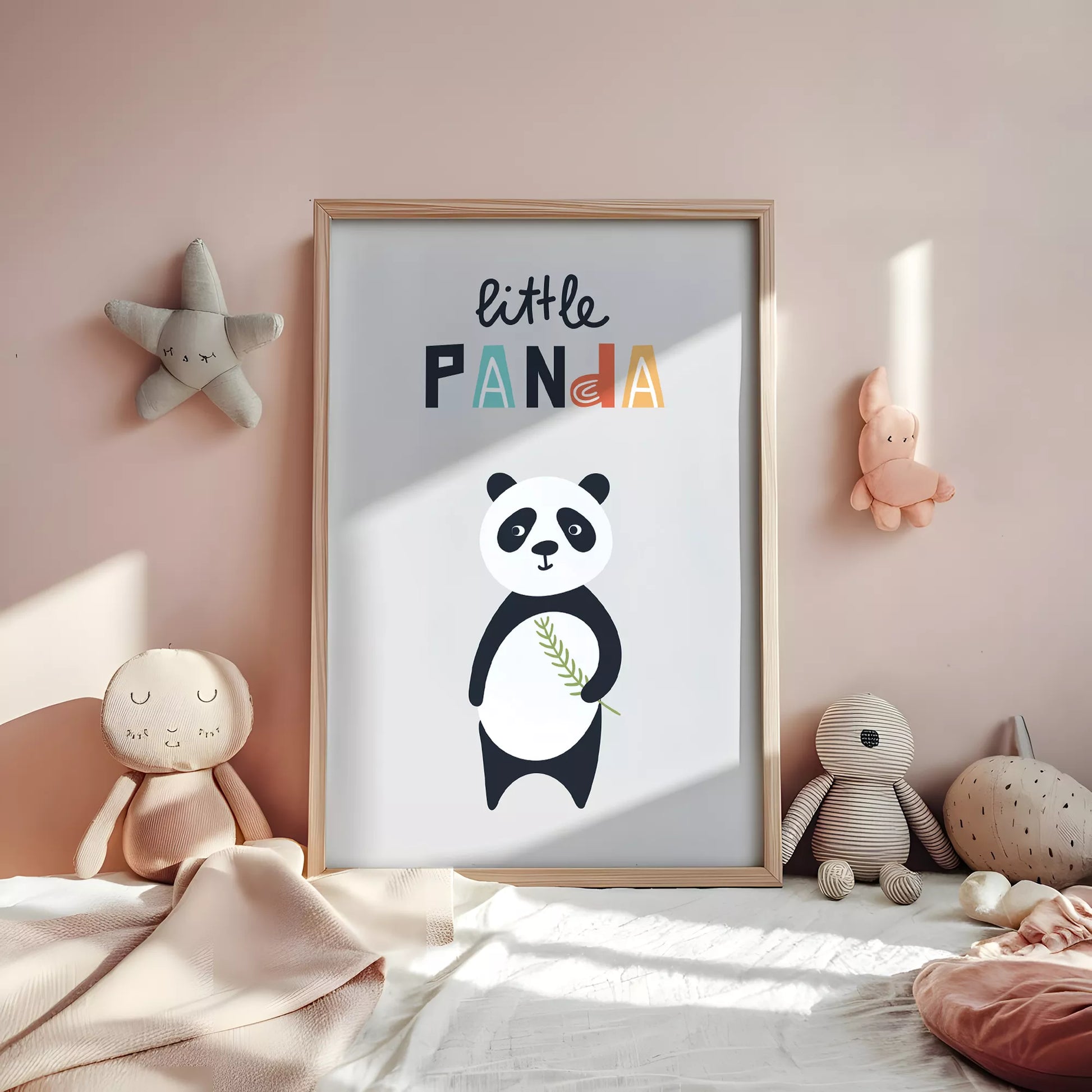 リトルパンダの北欧スタイルキッズアートポスター