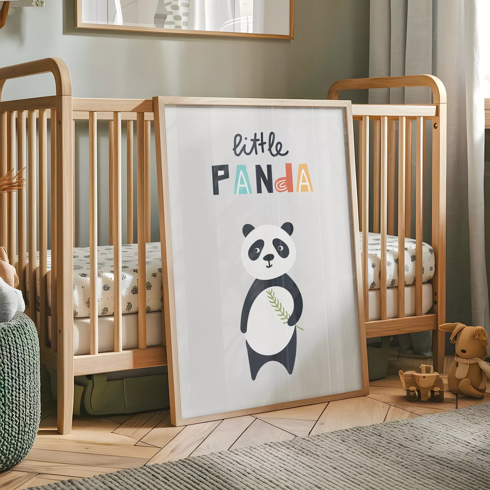 リトルパンダの北欧スタイルキッズアートポスター