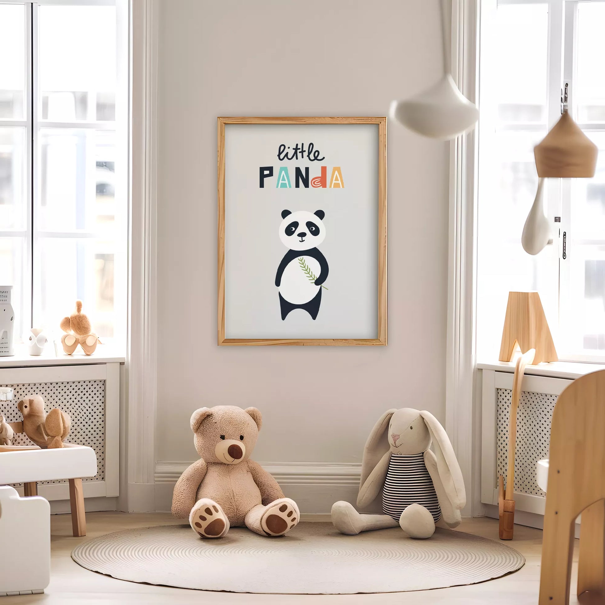 リトルパンダの北欧スタイルキッズアートポスター