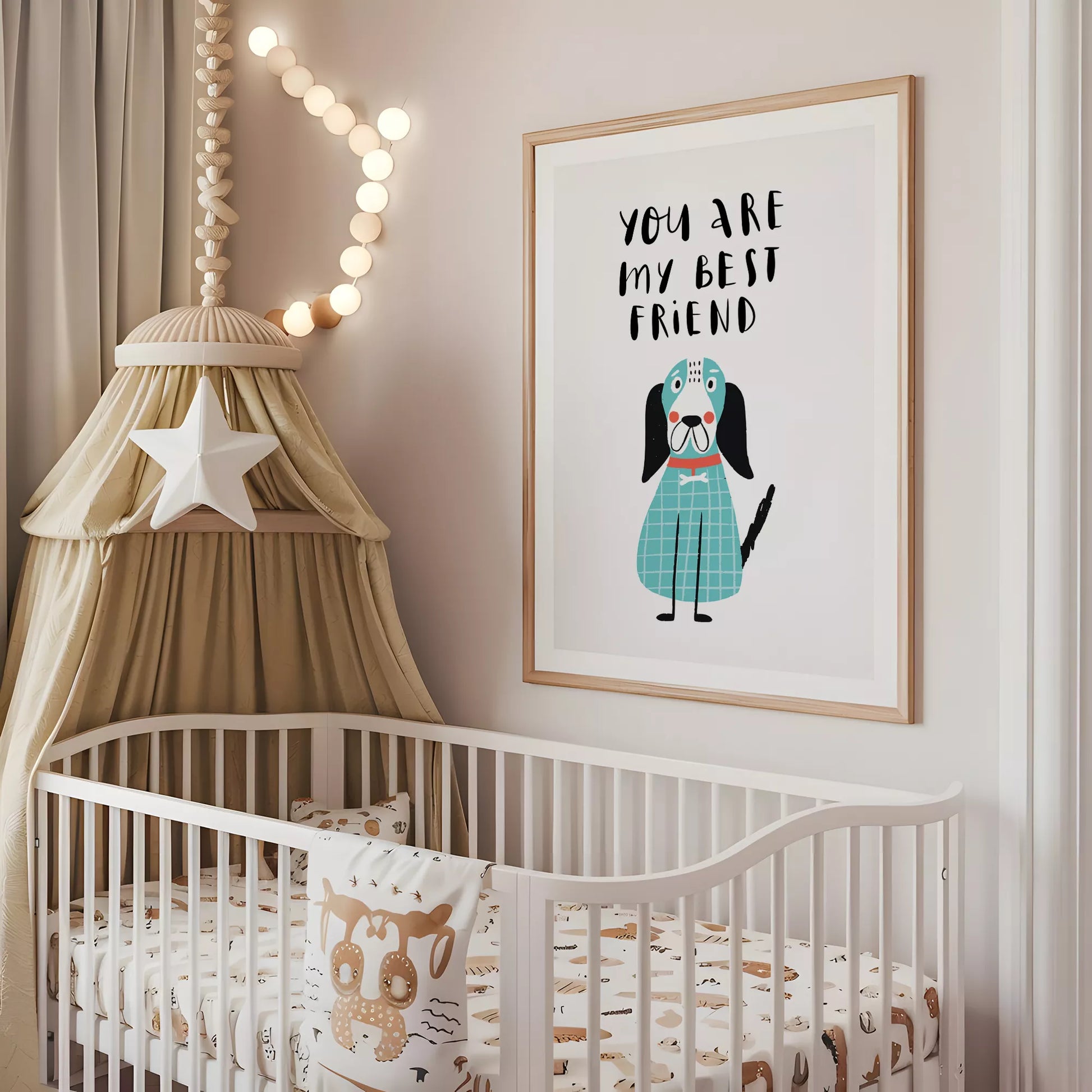 子供向け犬モチーフの教育的アートポスター