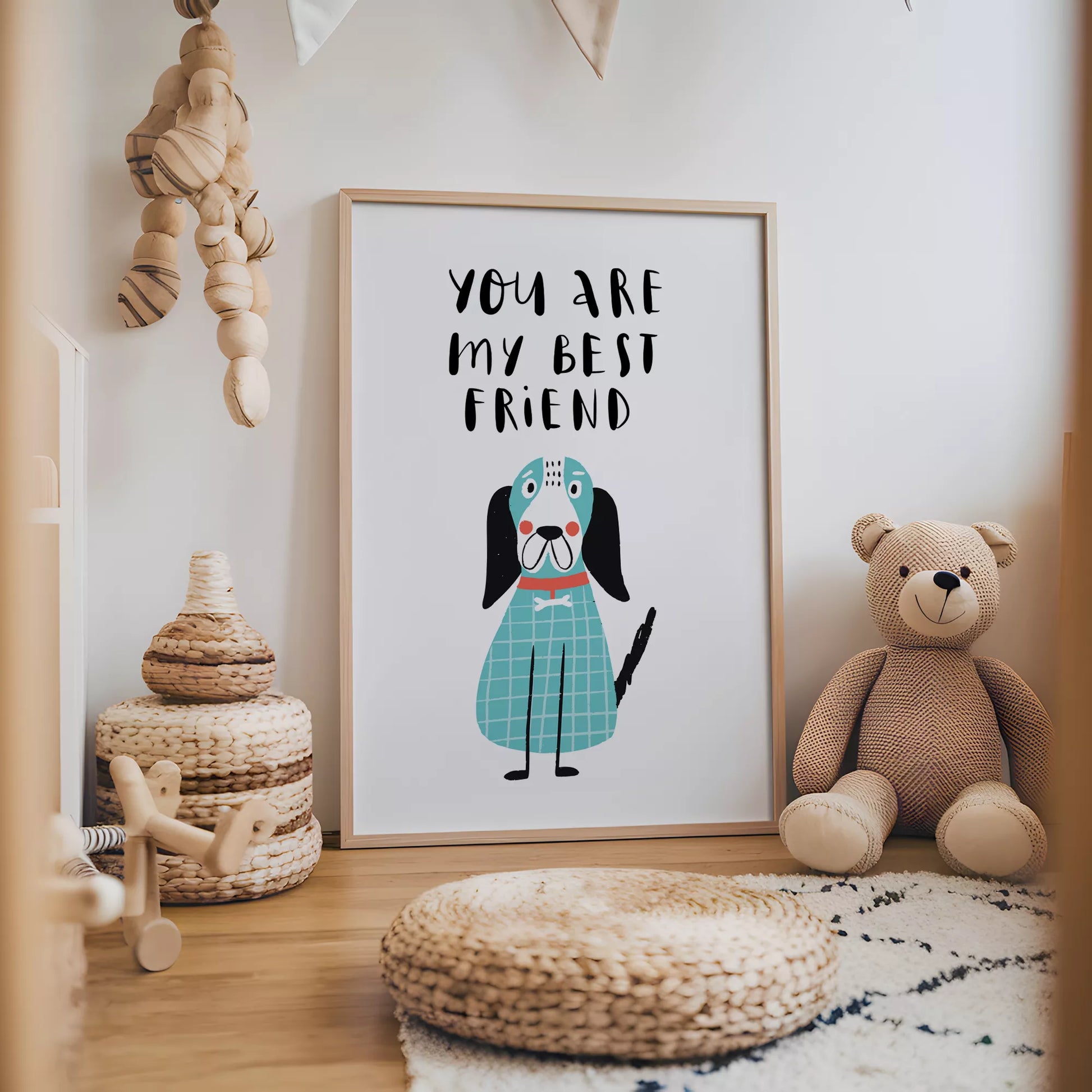 子供向け犬モチーフの教育的アートポスター