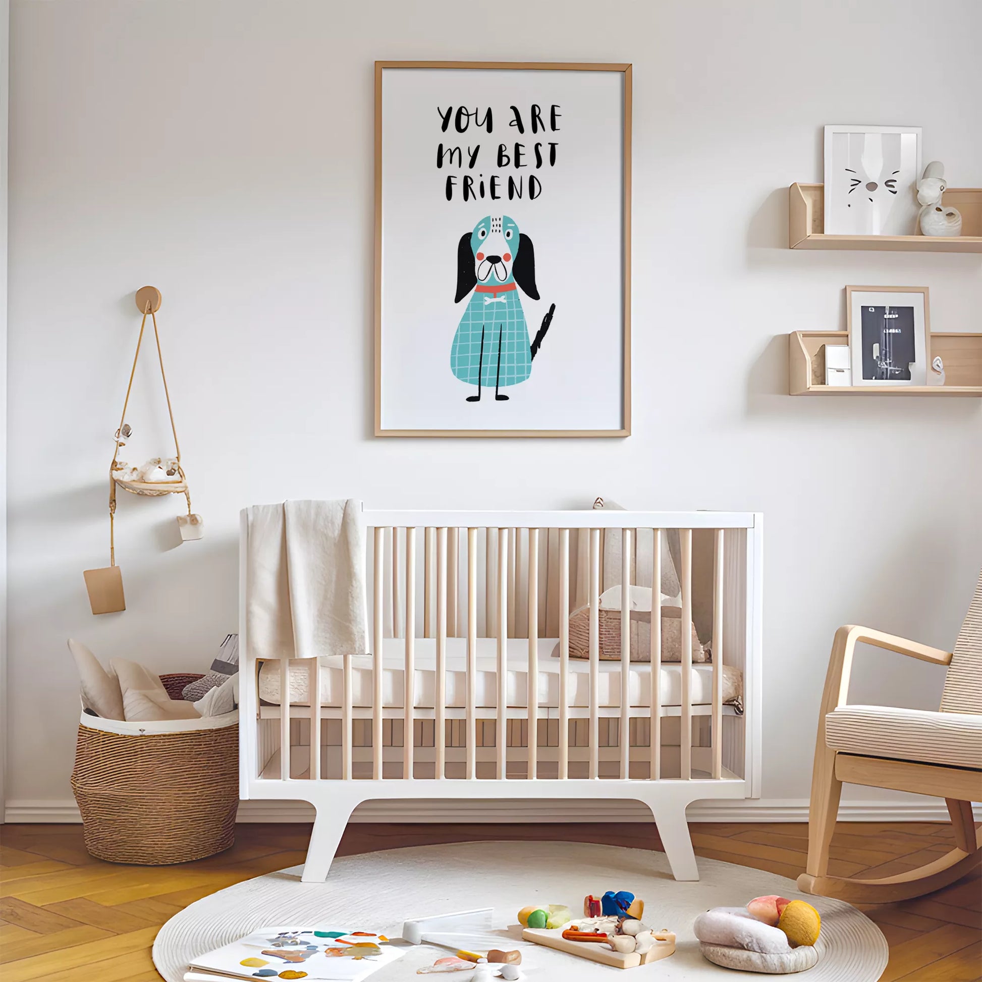 子供向け犬モチーフの教育的アートポスター