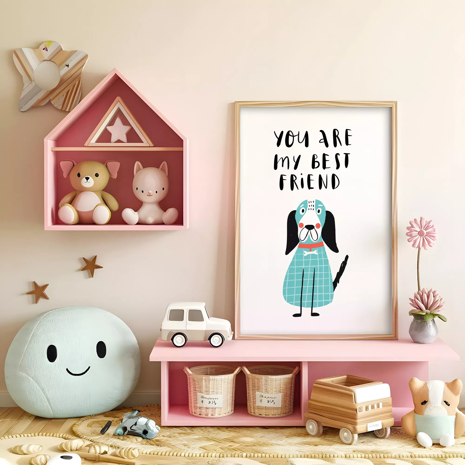 子供向け犬モチーフの教育的アートポスター