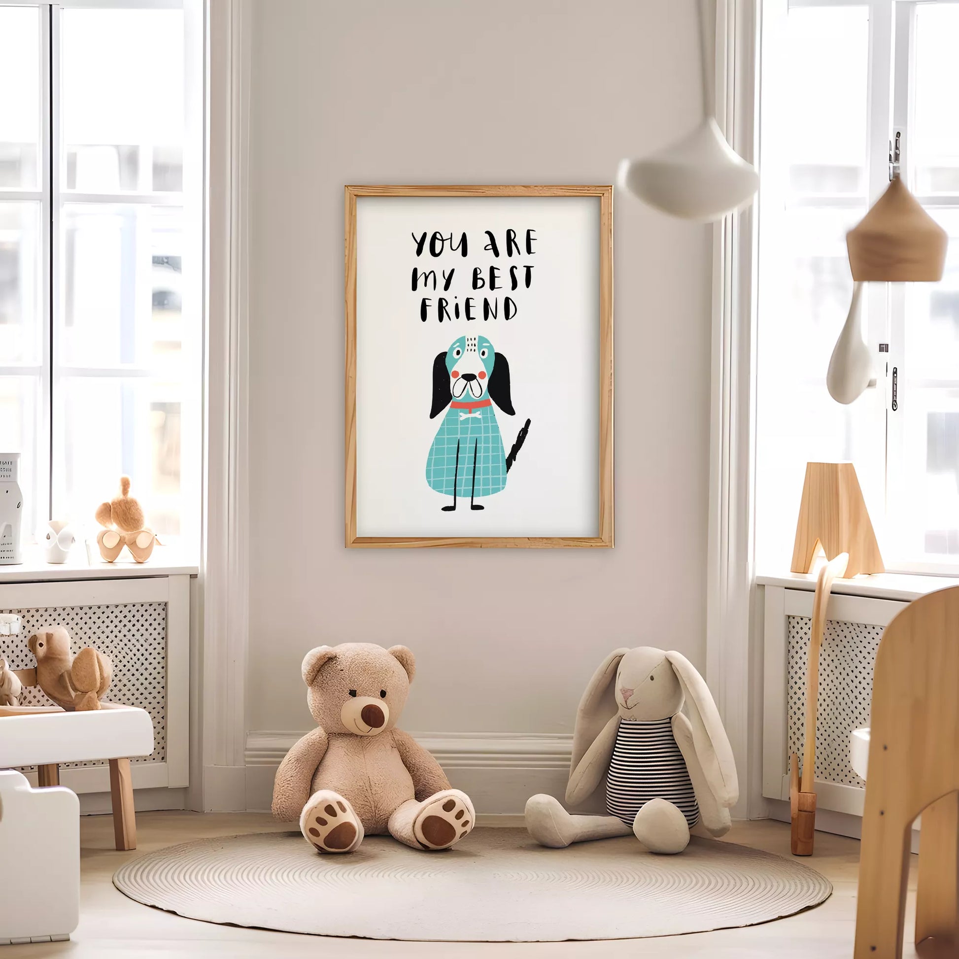 子供向け犬モチーフの教育的アートポスター