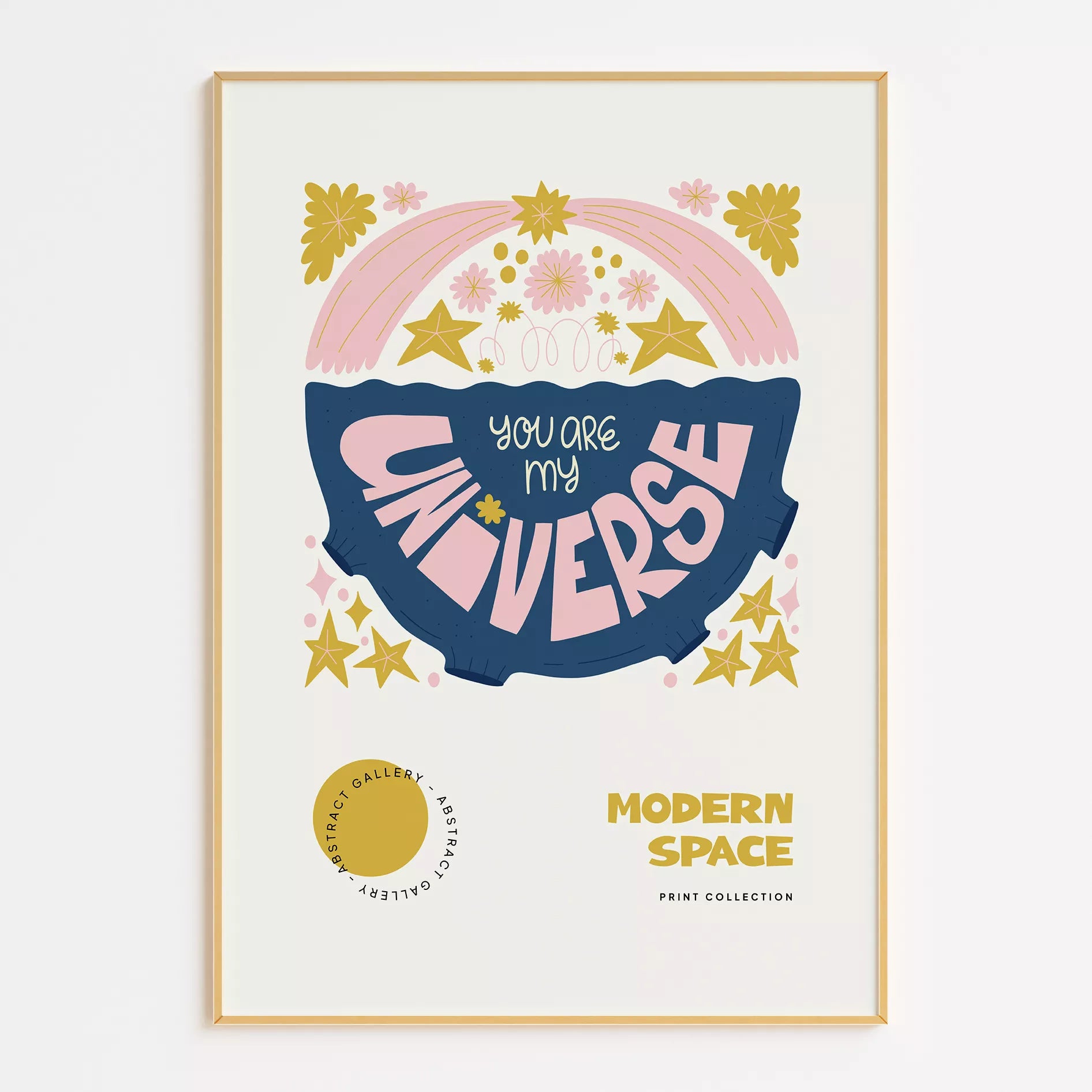 子供用モチベーションポスター レインボーと星のデザイン