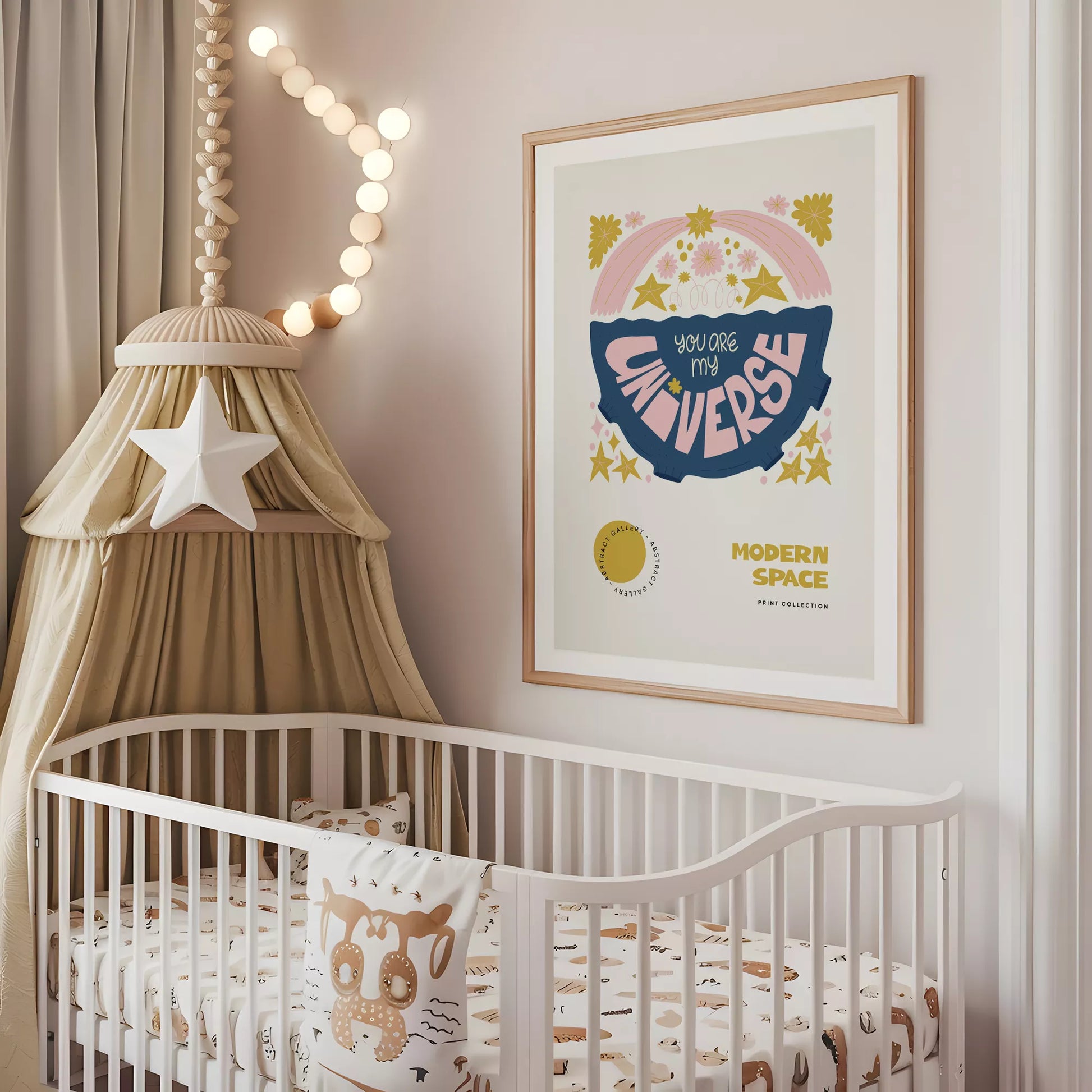 子供用モチベーションポスター レインボーと星のデザイン