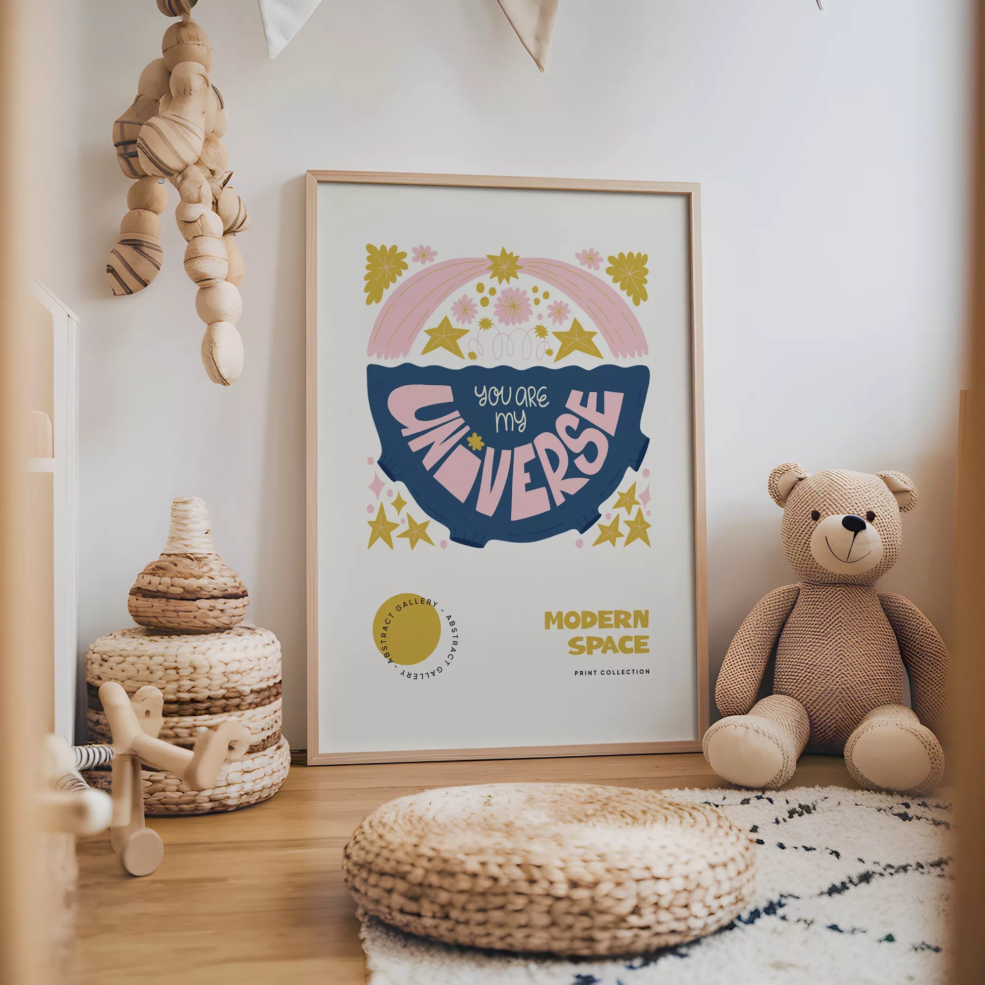 子供用モチベーションポスター レインボーと星のデザイン