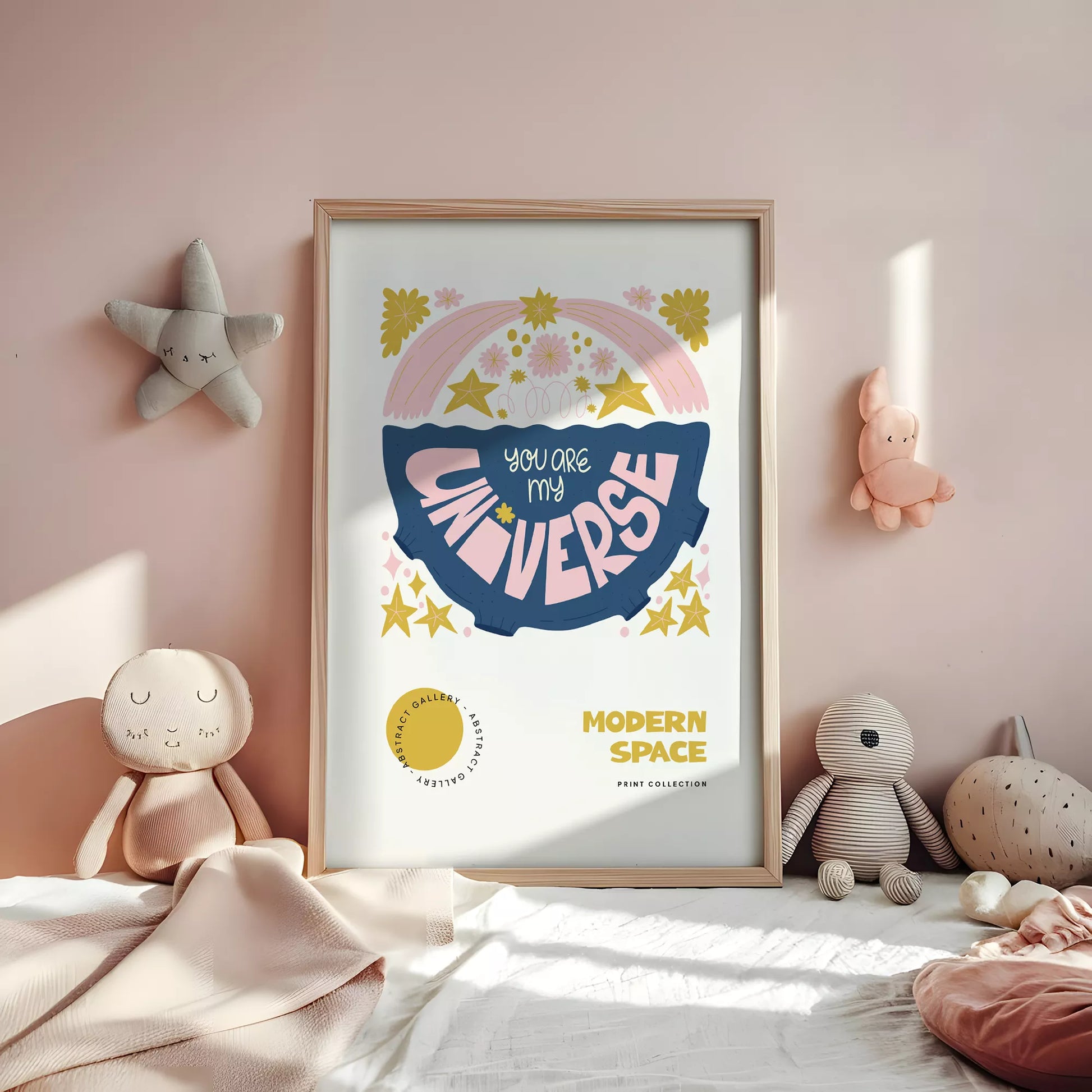 子供用モチベーションポスター レインボーと星のデザイン