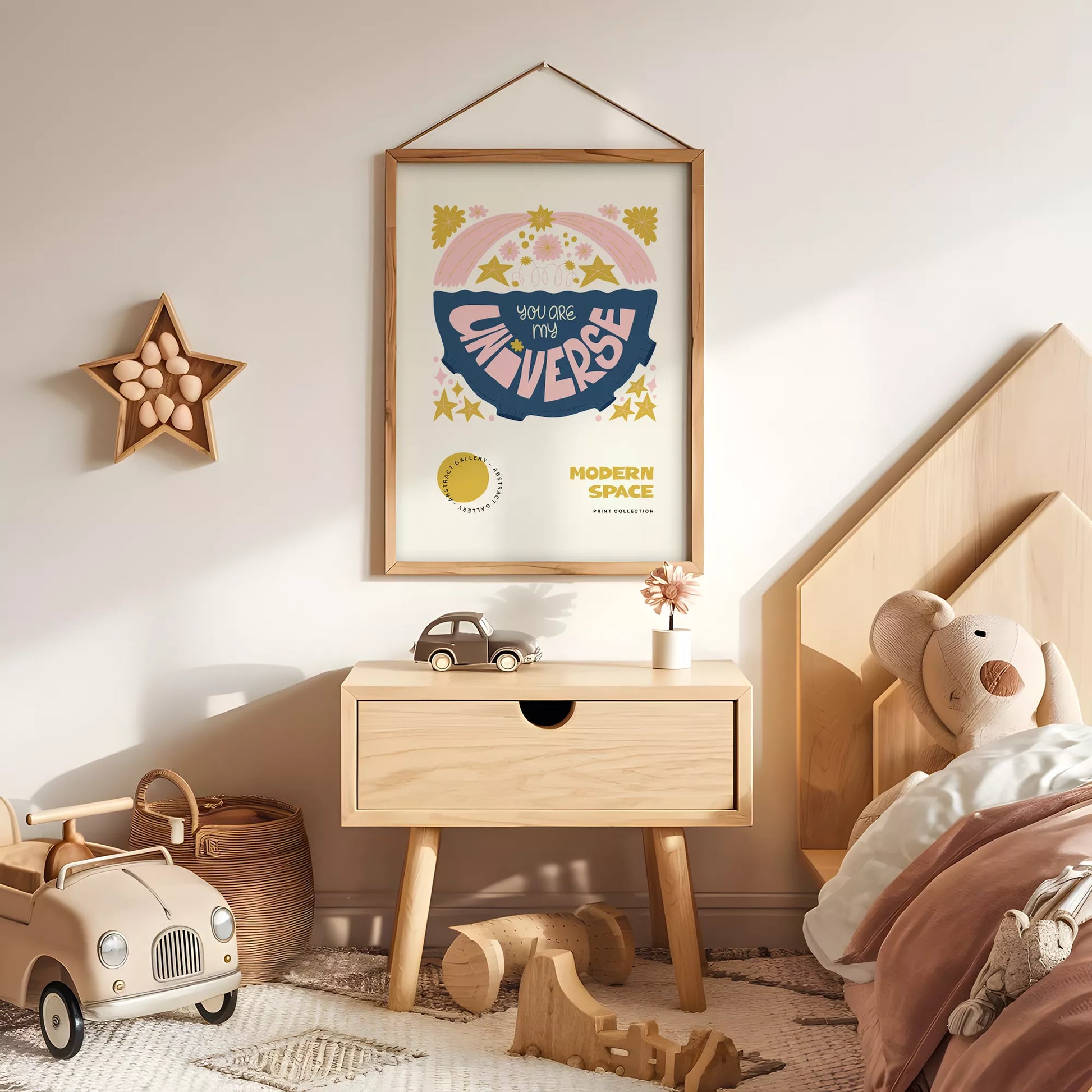 子供用モチベーションポスター レインボーと星のデザイン