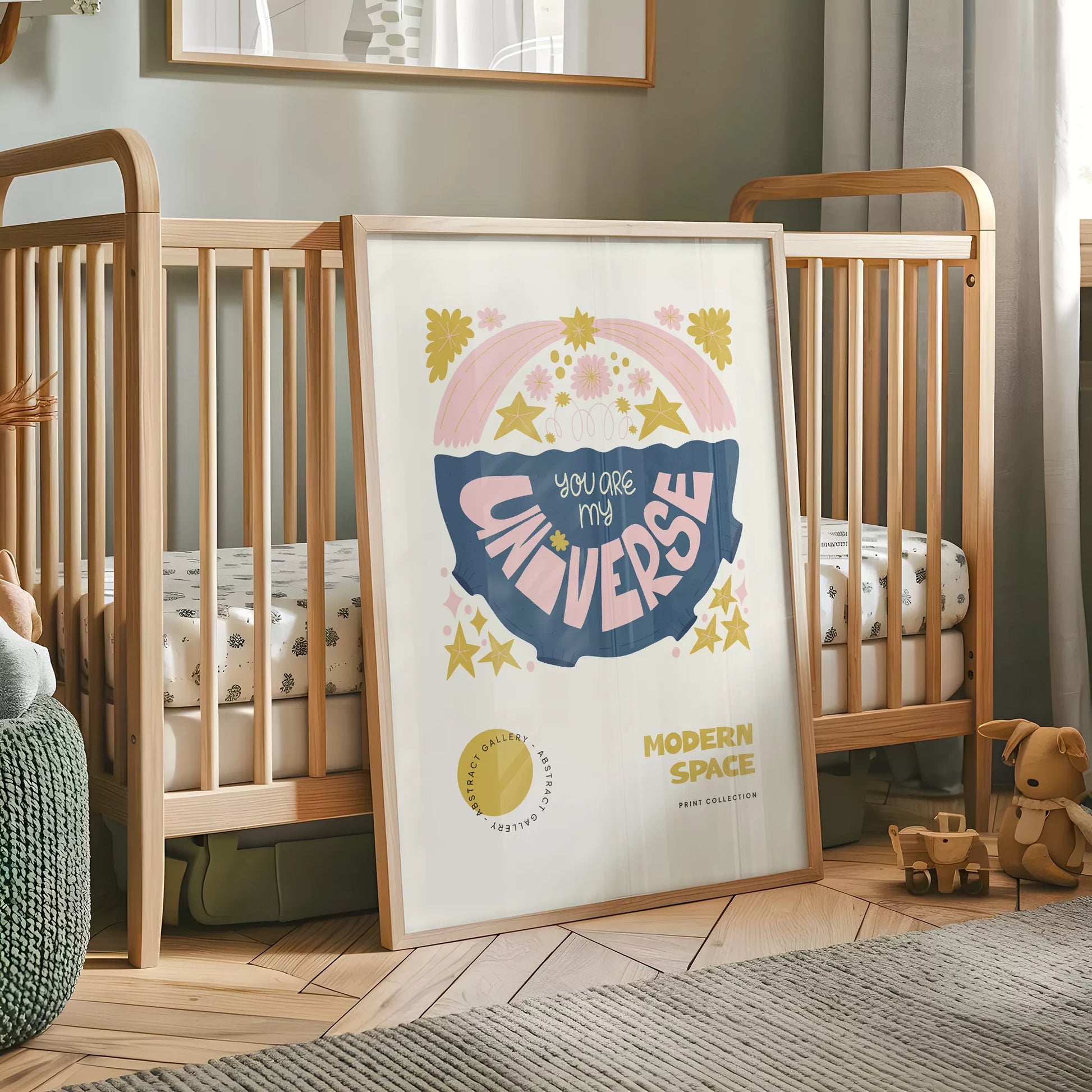 子供用モチベーションポスター レインボーと星のデザイン