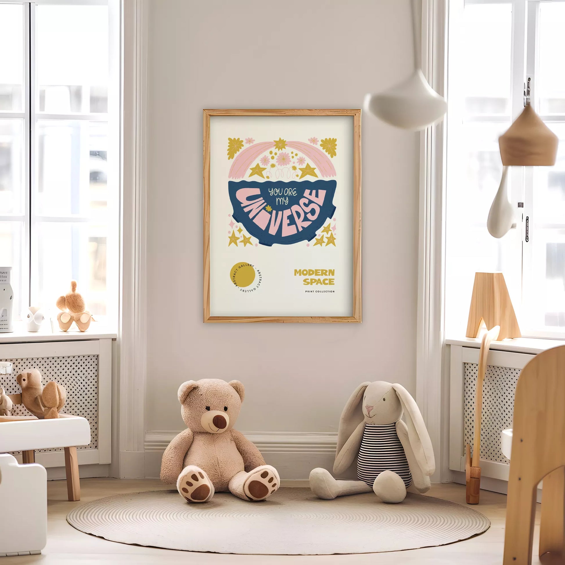 子供用モチベーションポスター レインボーと星のデザイン