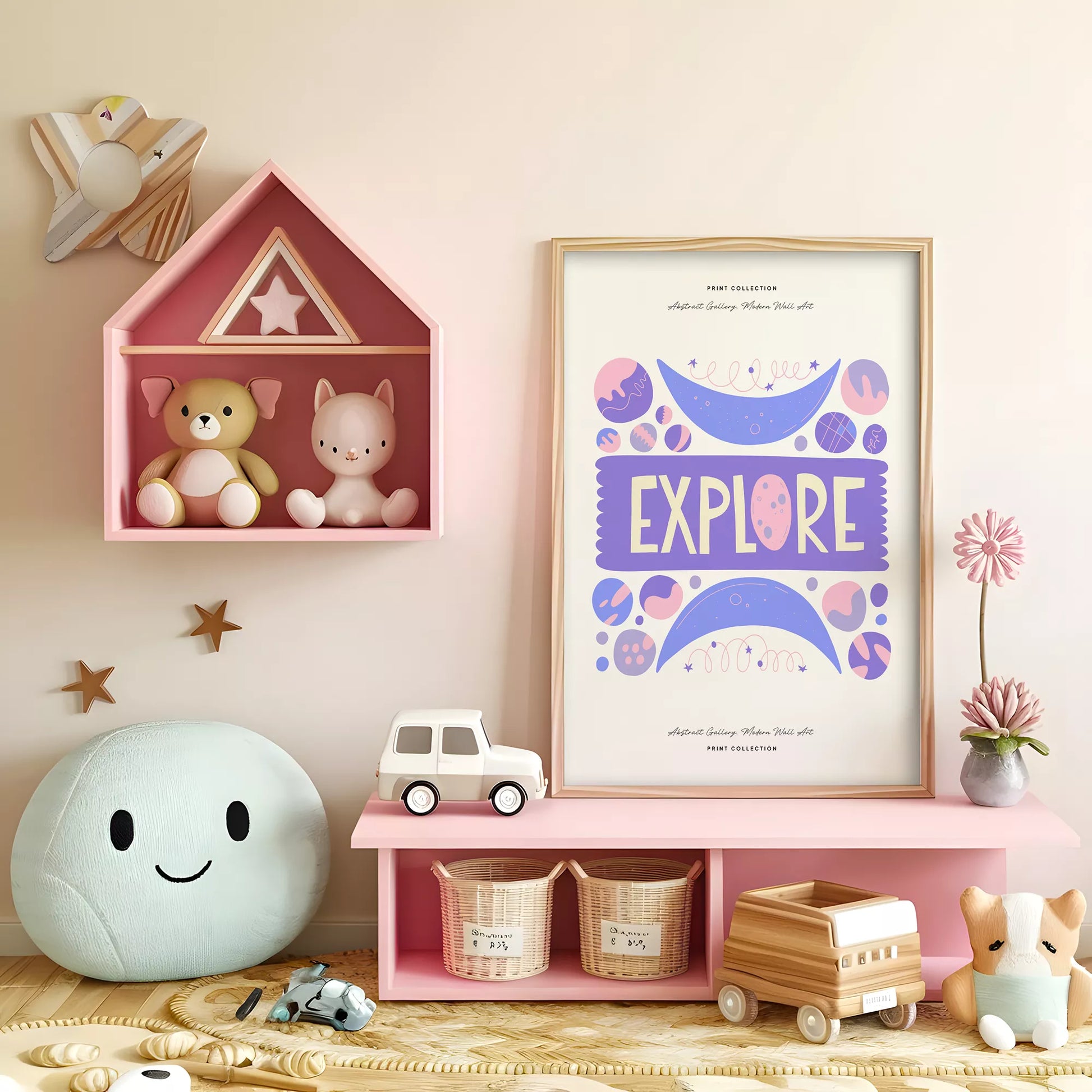 キッズ宇宙冒険アートポスター