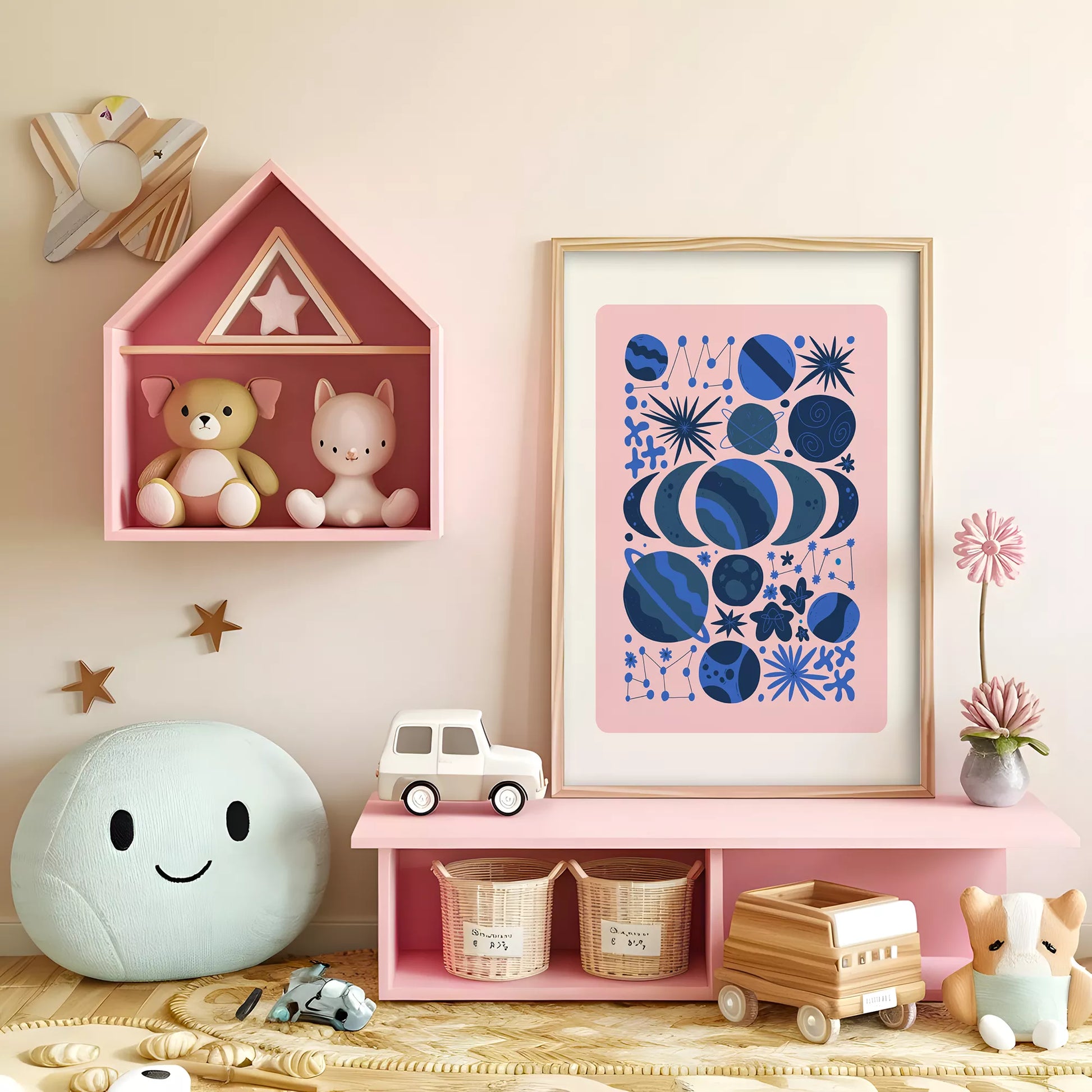 キッズ宇宙惑星アートポスター