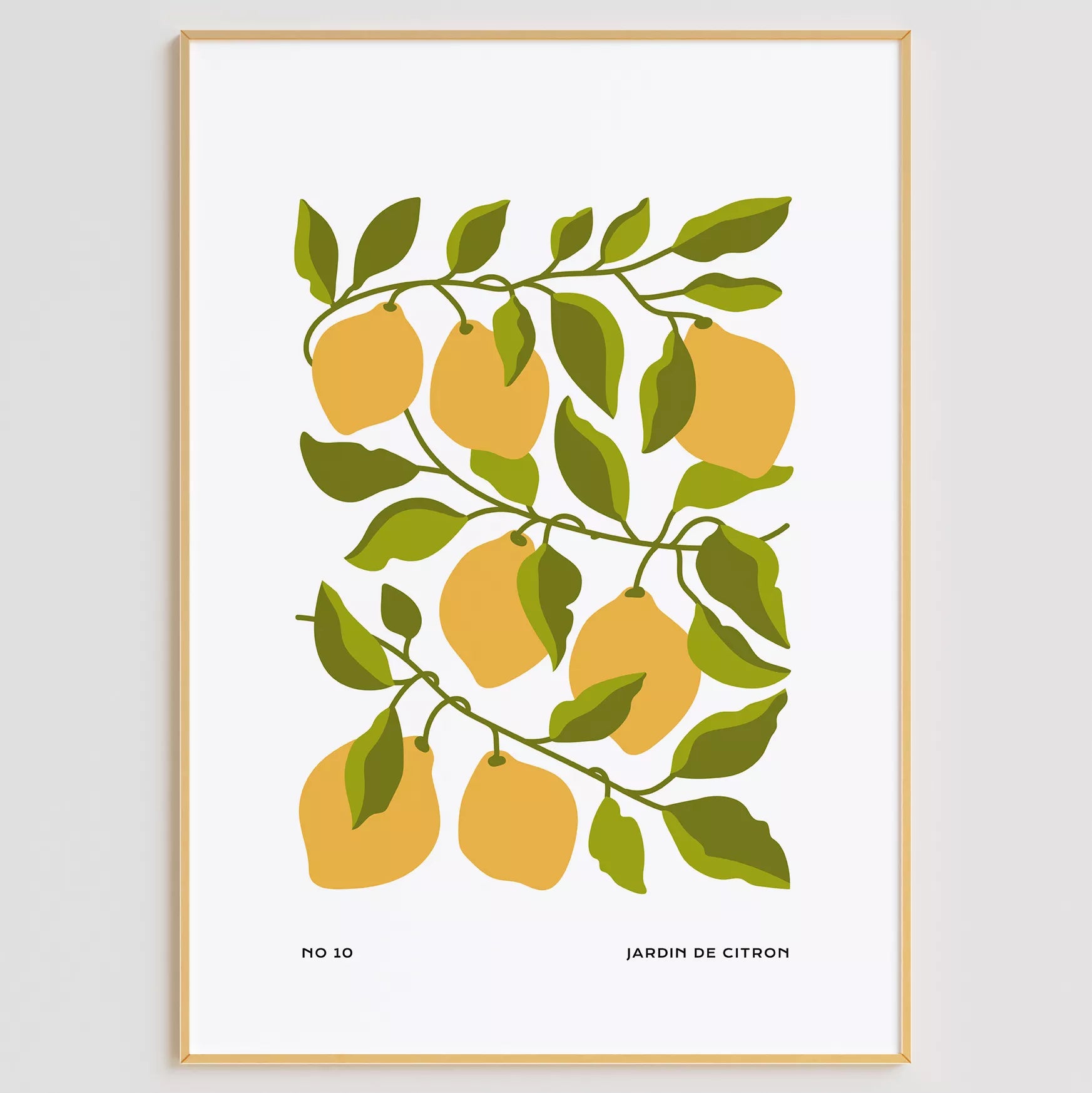 北欧デザインのレモン枝ボタニカル アートポスター シンプルモダン
