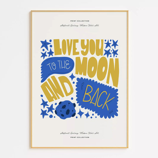 子供愛月モチベーションポスター英語学習ブルーイエロー