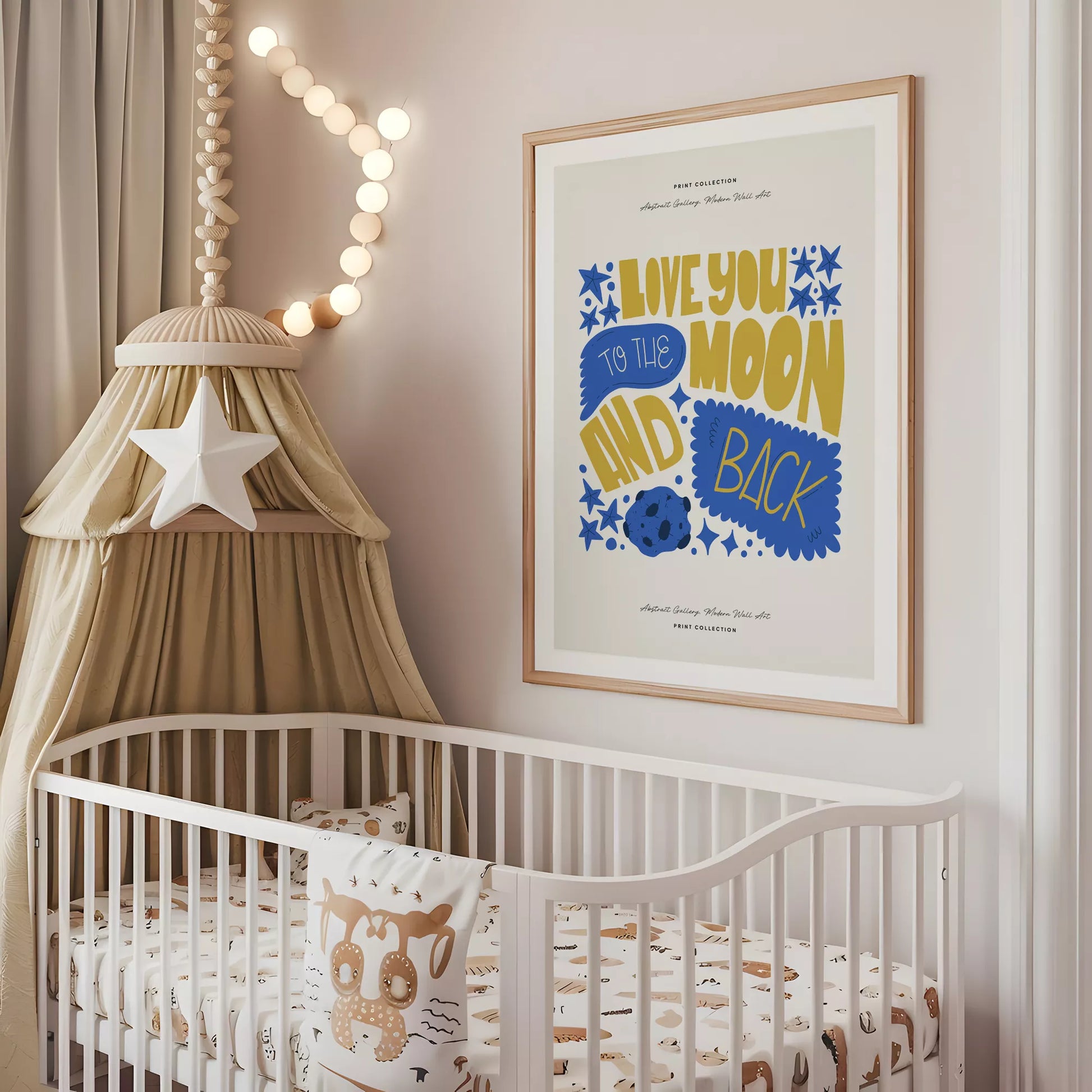 子供愛月モチベーションポスター英語学習ブルーイエロー