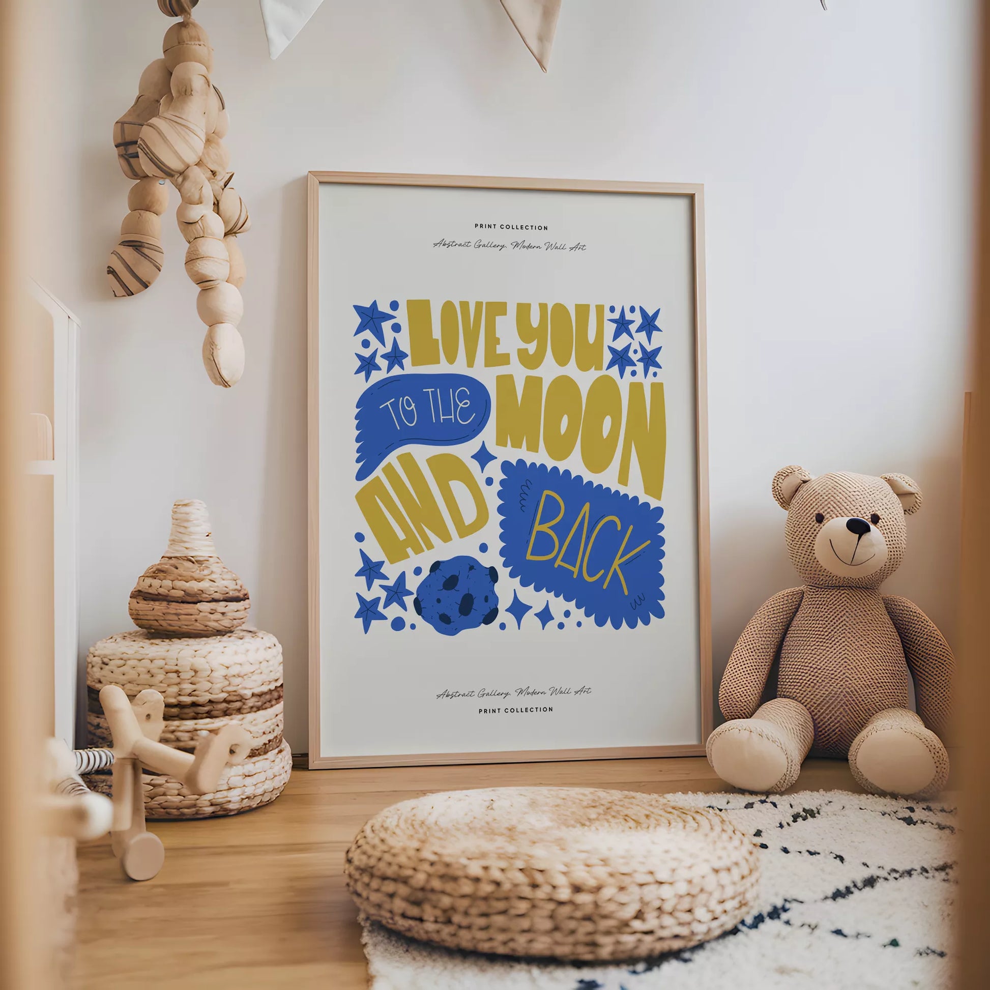 子供愛月モチベーションポスター英語学習ブルーイエロー