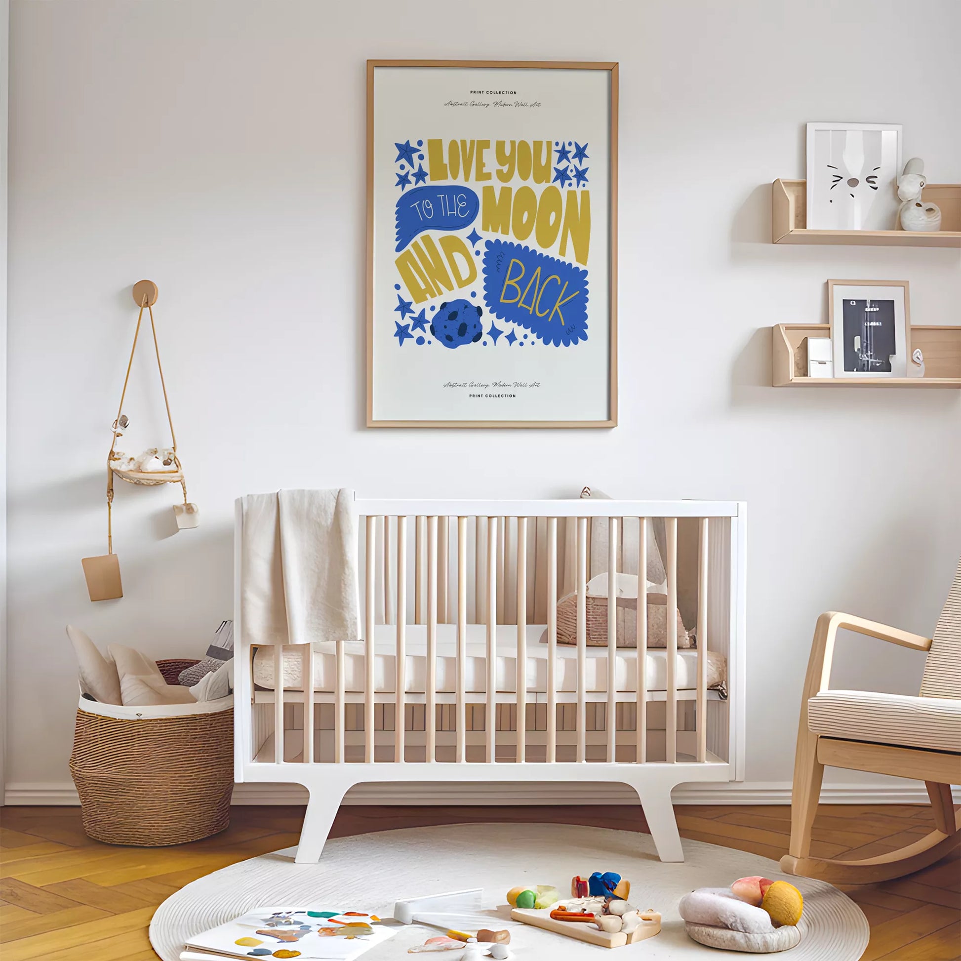 子供愛月モチベーションポスター英語学習ブルーイエロー