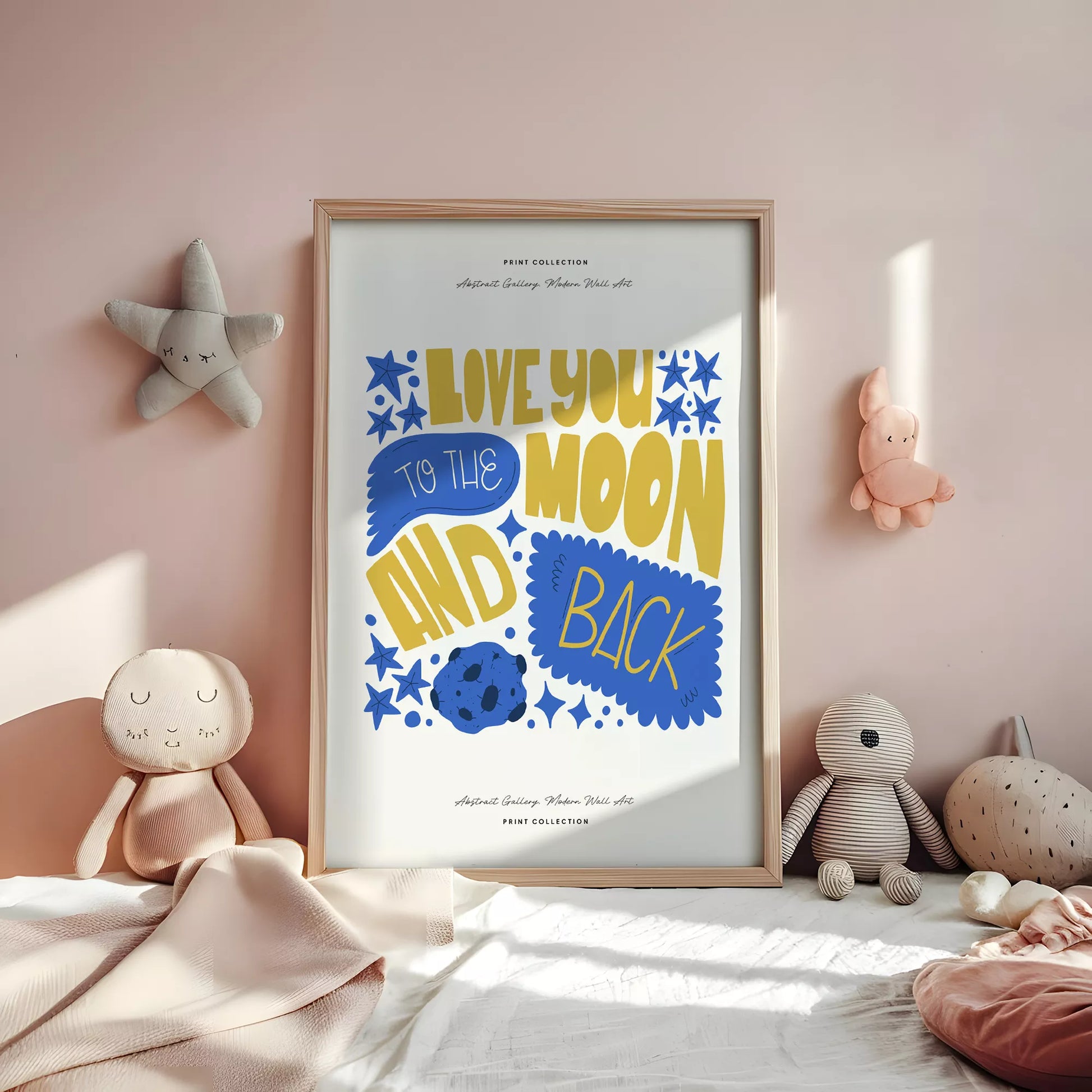 子供愛月モチベーションポスター英語学習ブルーイエロー