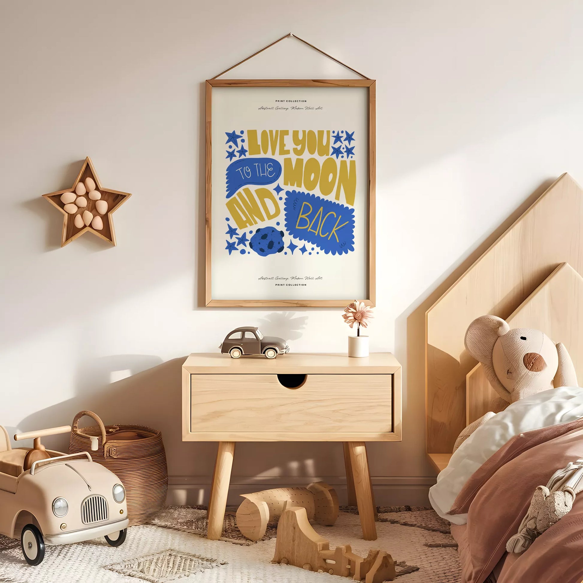 子供愛月モチベーションポスター英語学習ブルーイエロー