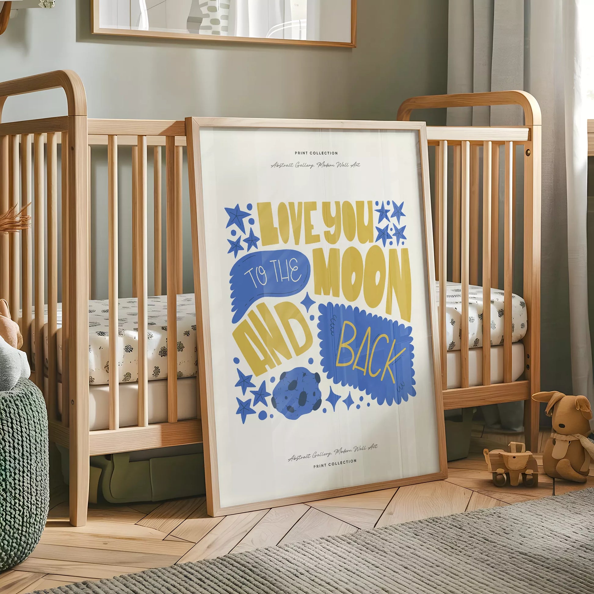 子供愛月モチベーションポスター英語学習ブルーイエロー