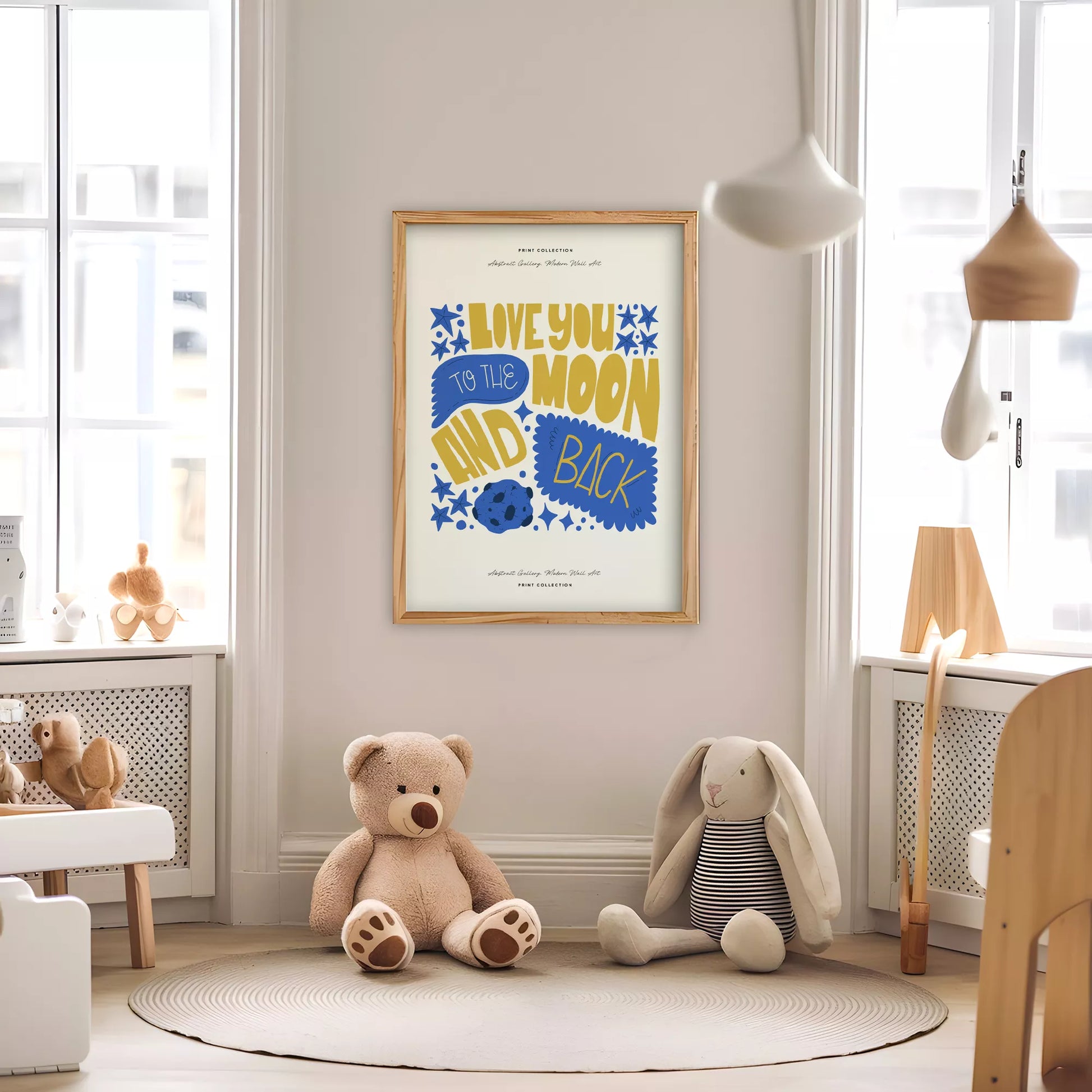 子供愛月モチベーションポスター英語学習ブルーイエロー