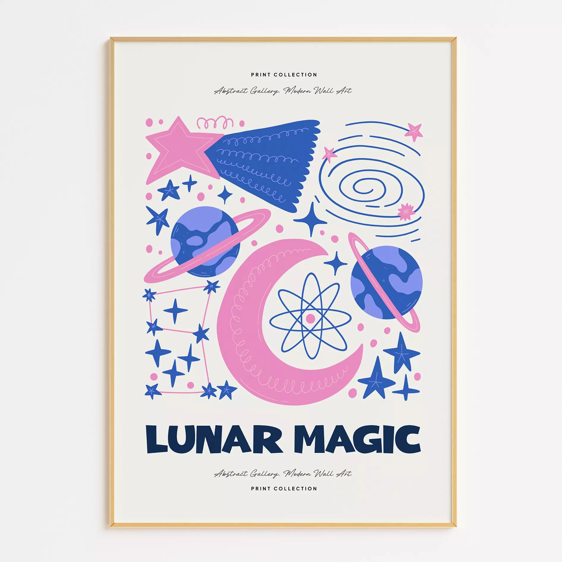 宇宙月惑星抽象画アートポスター ルナーマジック現代アート